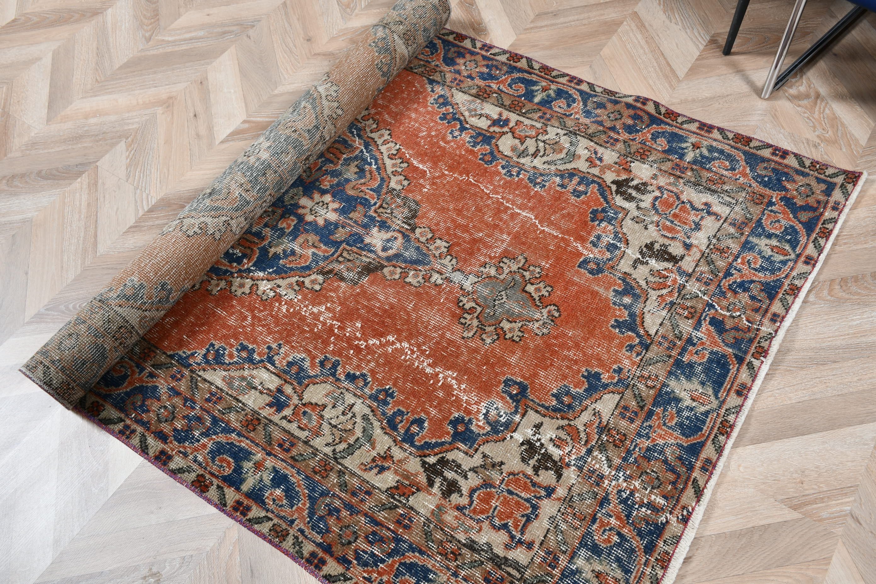 Türk Halısı, 3.7x6.4 ft Accent Halı, Yatak Odası Halısı, Boho Halısı, Oryantal Halısı, Mutfak Halısı, Yatak Odası Halıları, Kırmızı Oryantal Halılar, Vintage Halılar