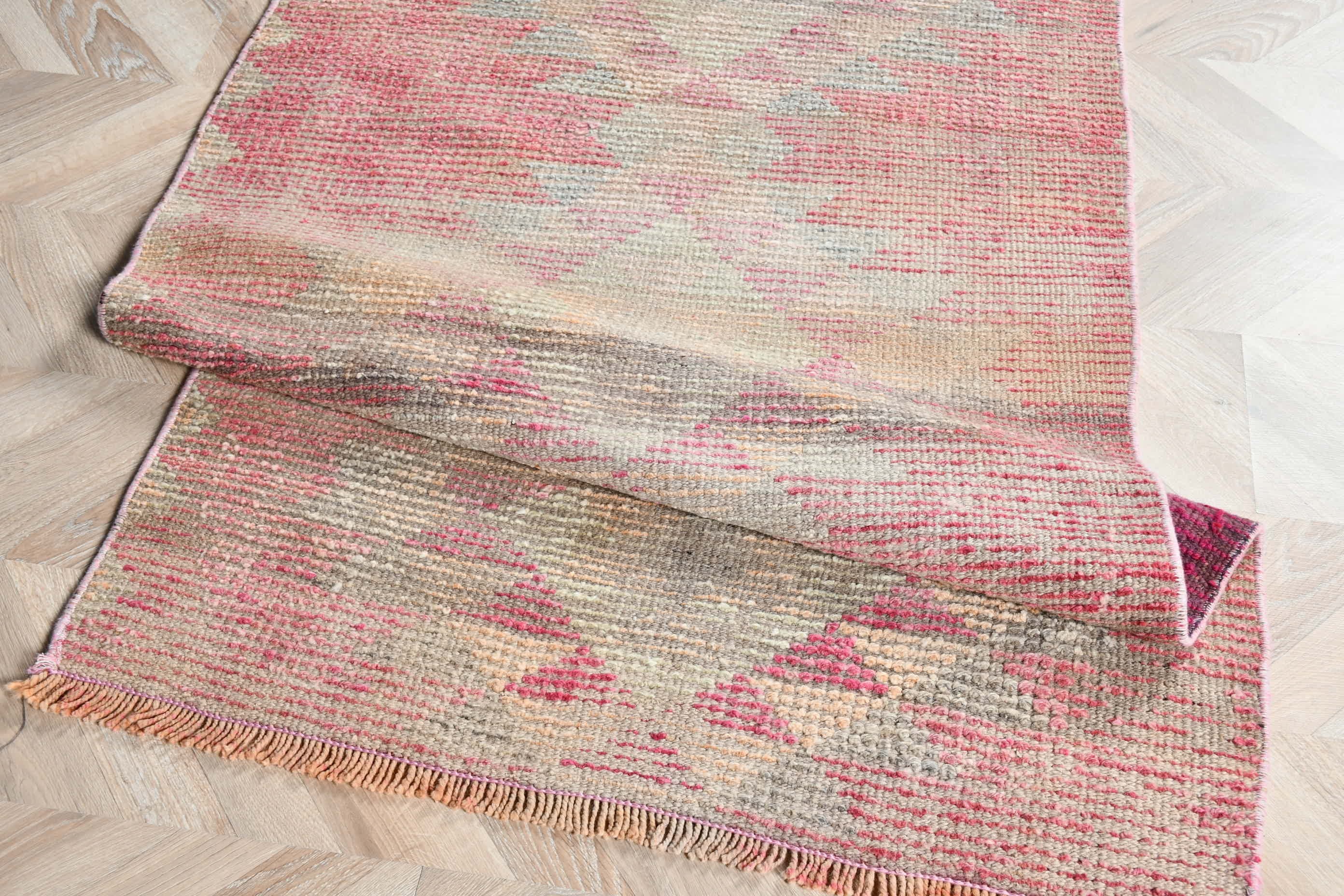 Oriental Rugs, Rugs for Kitchen, Turkish Rug, Stair Rugs, Hallway Rug, 2.9x9.4 ft Runner Rugs, Cool Rug, Vintage Rug, Pink Oriental Rugs