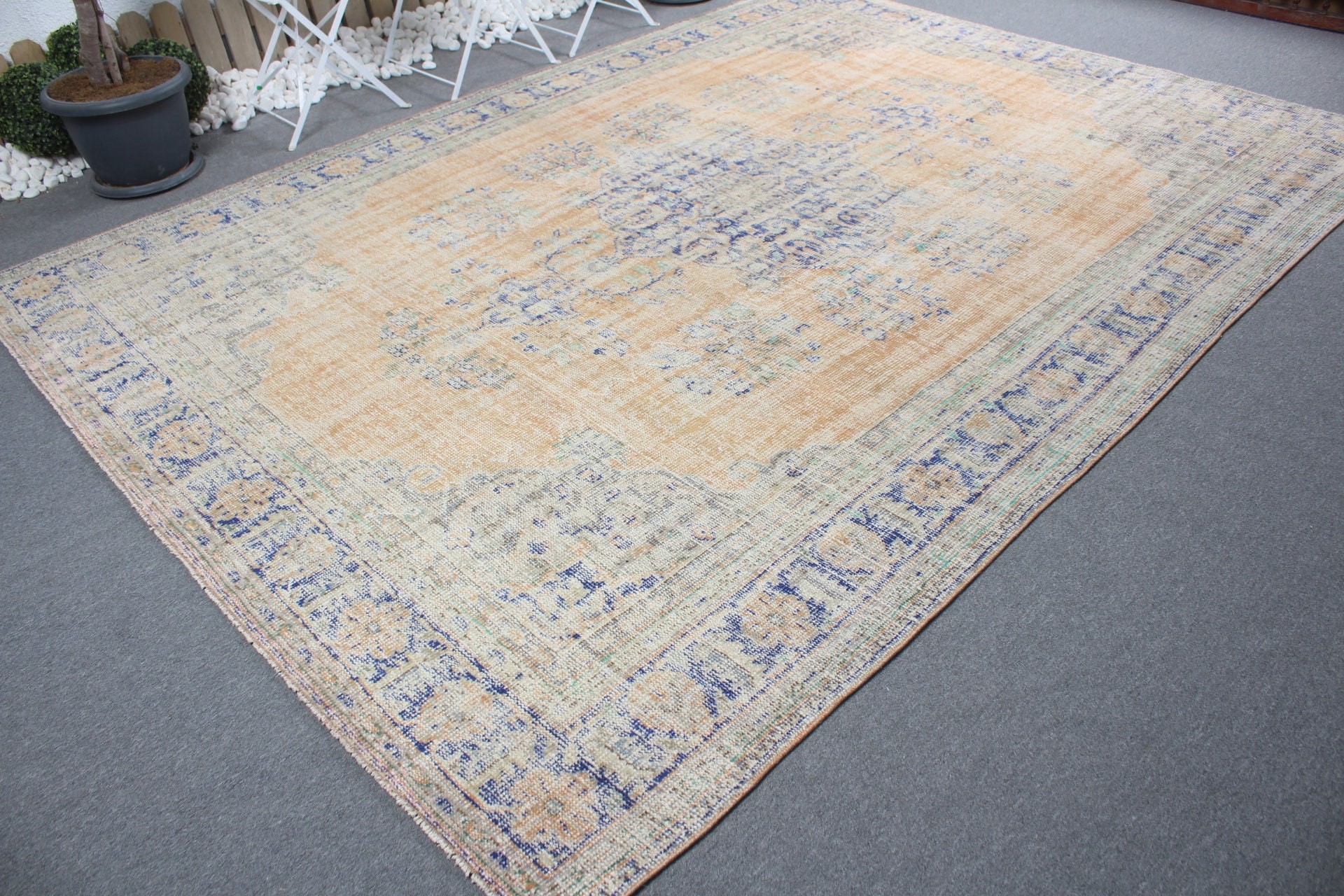 8x10.8 ft Oversize Rugs, Vintage Rugs, Living Room Rug, Dining Room Rug, Anatolian Rug, Turkish Rugs, Antique Rugs, Yellow Anatolian Rug