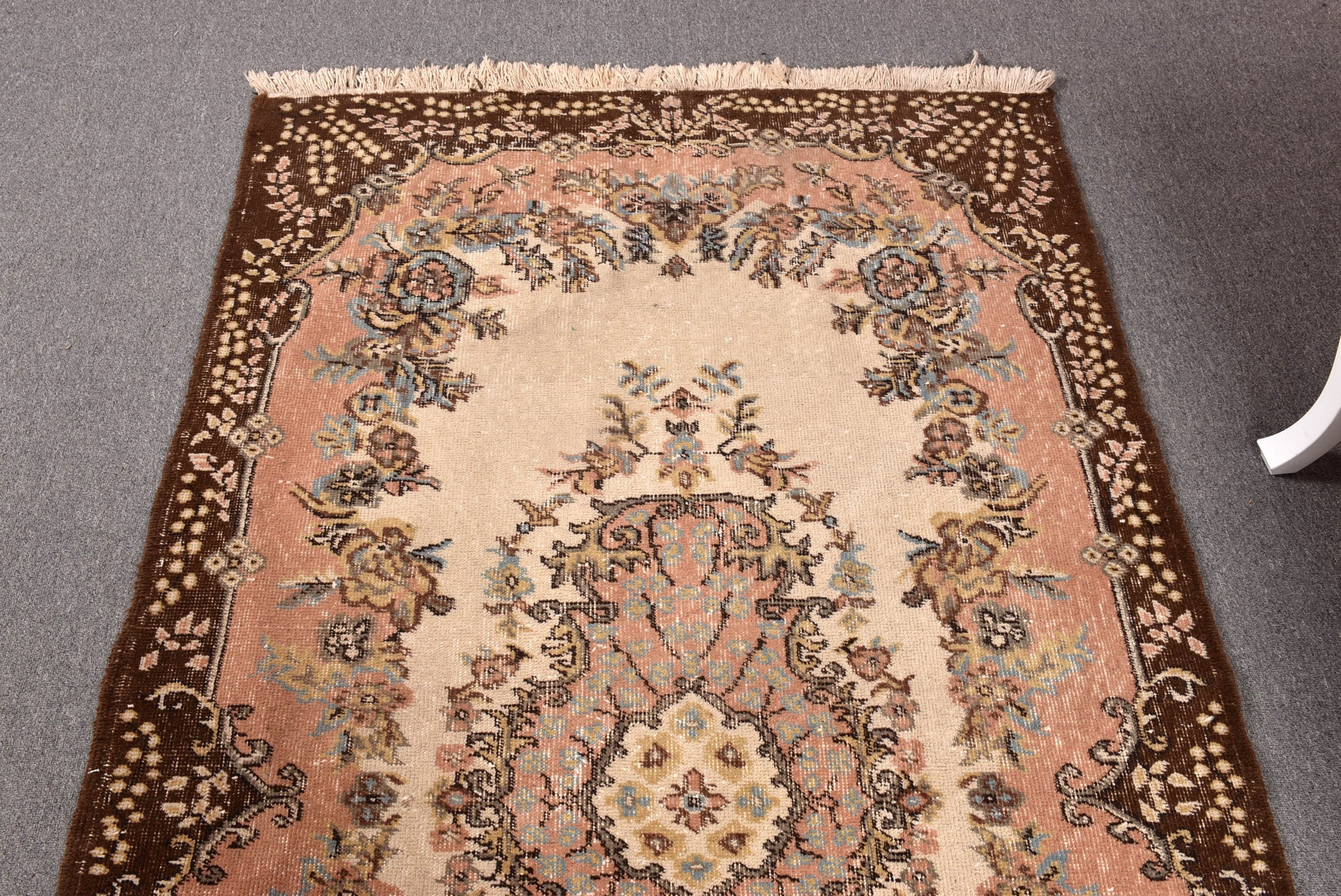 Kabile Halısı, Yemek Odası Halısı, Türk Halısı, 3,9x7,3 ft Alan Halıları, Boho Halısı, Bej Geometrik Halı, Vintage Halılar, Vintage Alan Halıları, Nötr Halı