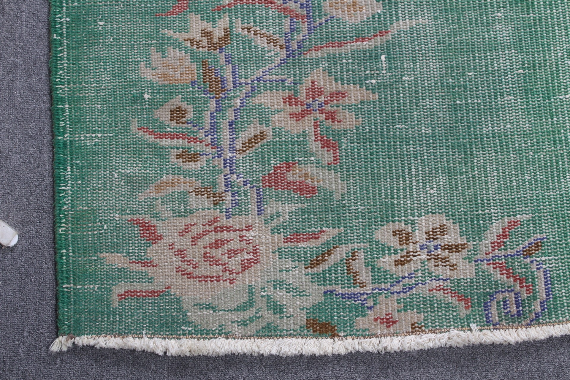 Yeşil Mutfak Halısı, Yatak Odası Halıları, Sanat Halıları, Vintage Halı, Türk Halıları, Mutfak Halıları, Oushak Halısı, 2,9x6,2 ft Accent Halıları