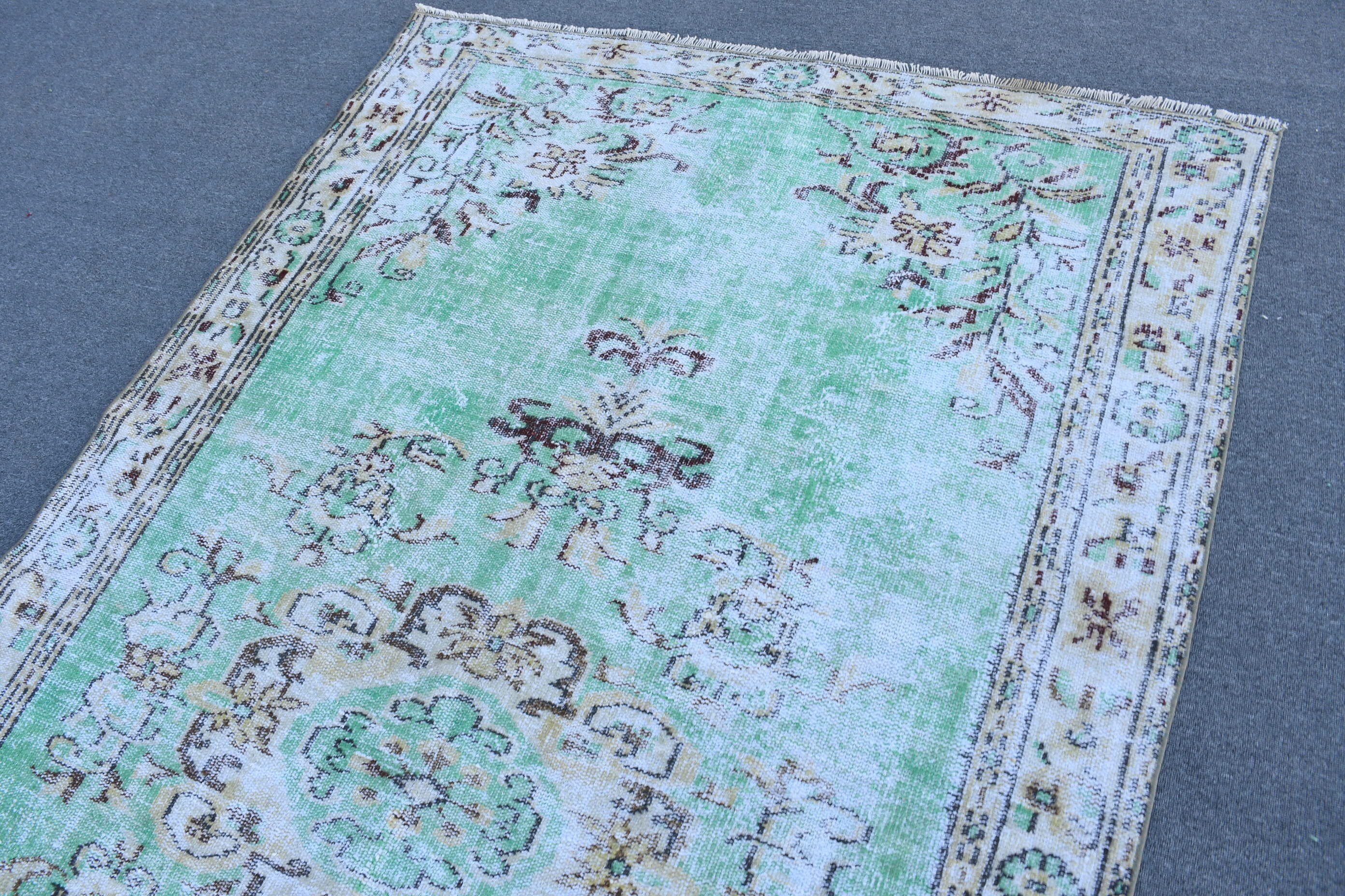 Bedroom Rug, 5.3x9.3 ft Large Rug, Cute Rug, Turkish Rug, Oriental Rug, Green Moroccan Rugs, Living Room Rug, Vintage Rug, Dining Room Rug