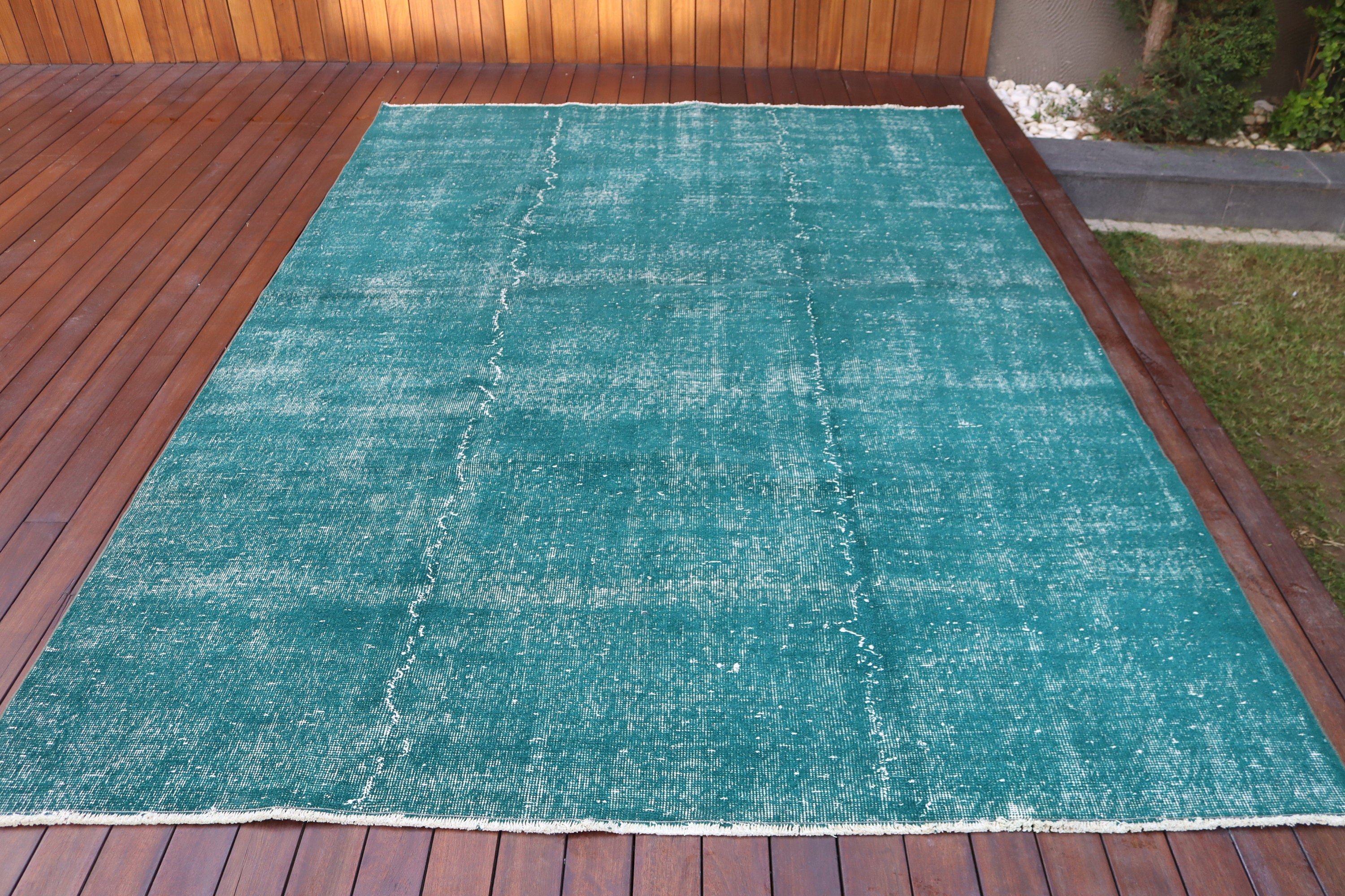 Boho Rug, Living Room Rugs, Floor Rug, Green Oushak Rug, Turkish Rug, Dining Room Rugs, 6.7x9.7 ft Large Rugs, Vintage Rugs, Luxury Rug