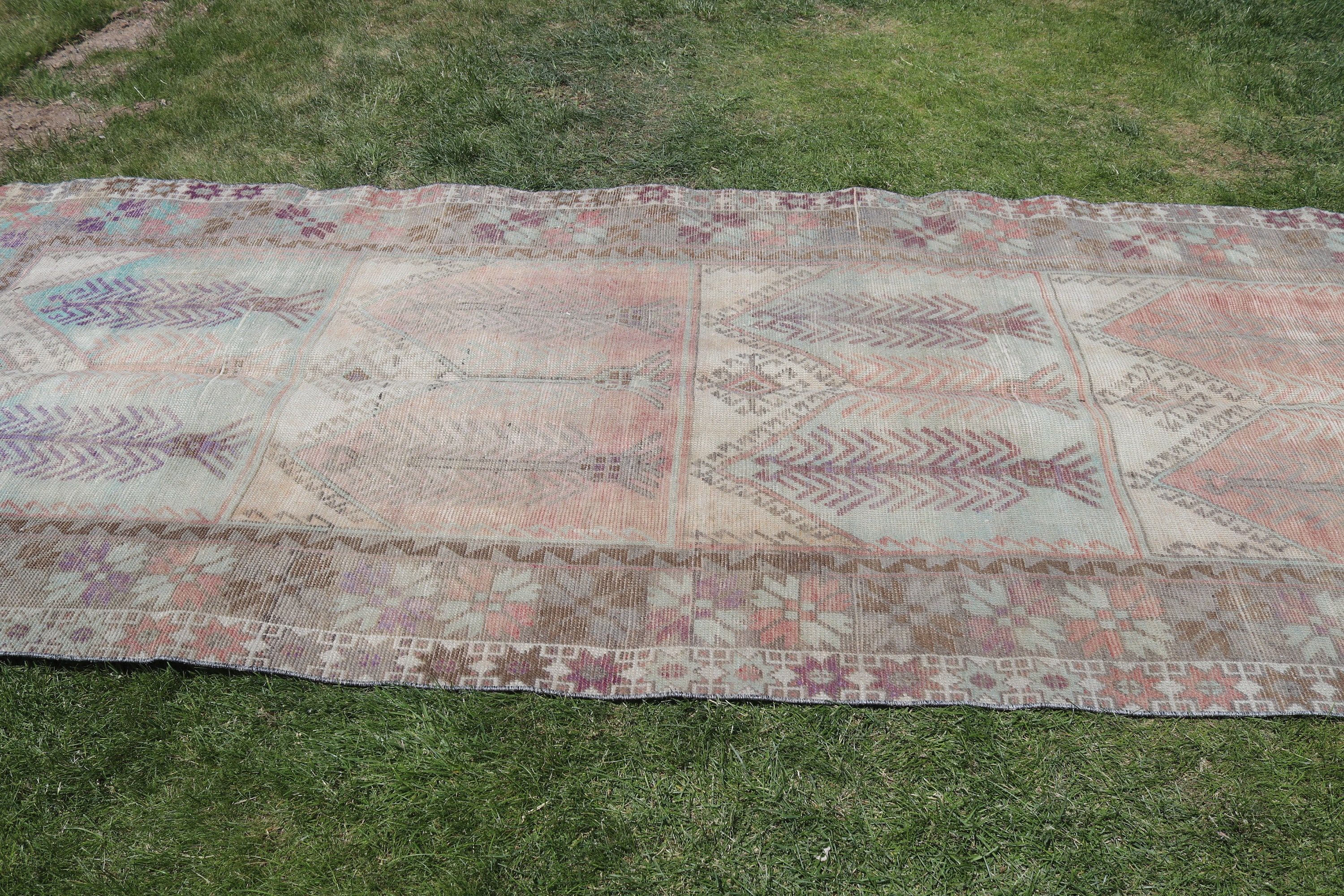 Salon Rugs, 4.6x11.4 ft Large Rugs, Turkish Rug, Large Vintage Rugs, Green Antique Rugs, Floor Rug, Moroccan Rugs, Vintage Rug, Antique Rug