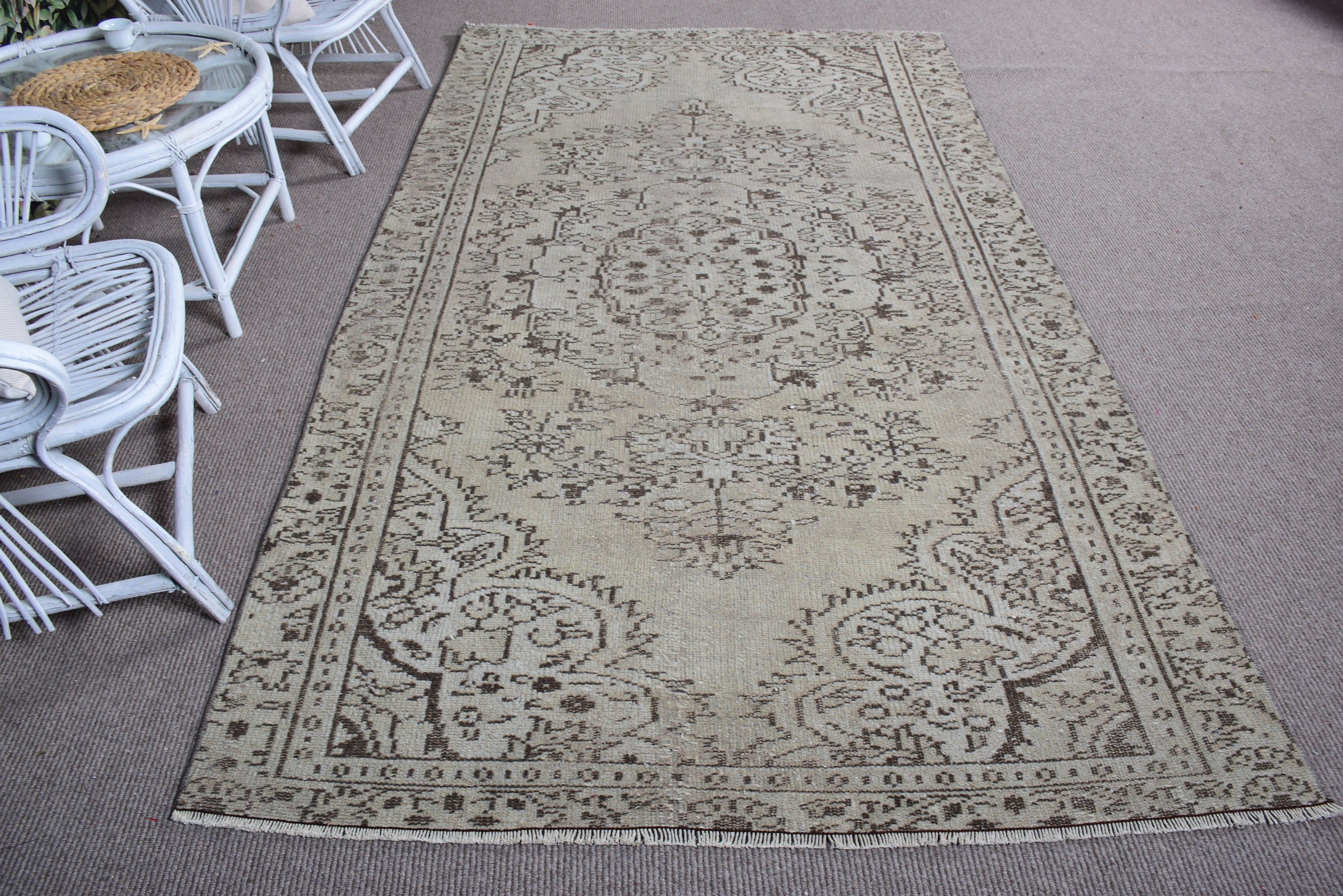 Vintage Halılar, 5x9 ft Büyük Halılar, Düz Dokuma Halı, Türk Halıları, Büyük Vintage Halılar, Yatak Odası Halıları, Anadolu Halısı, Kahverengi El Dokuma Halı