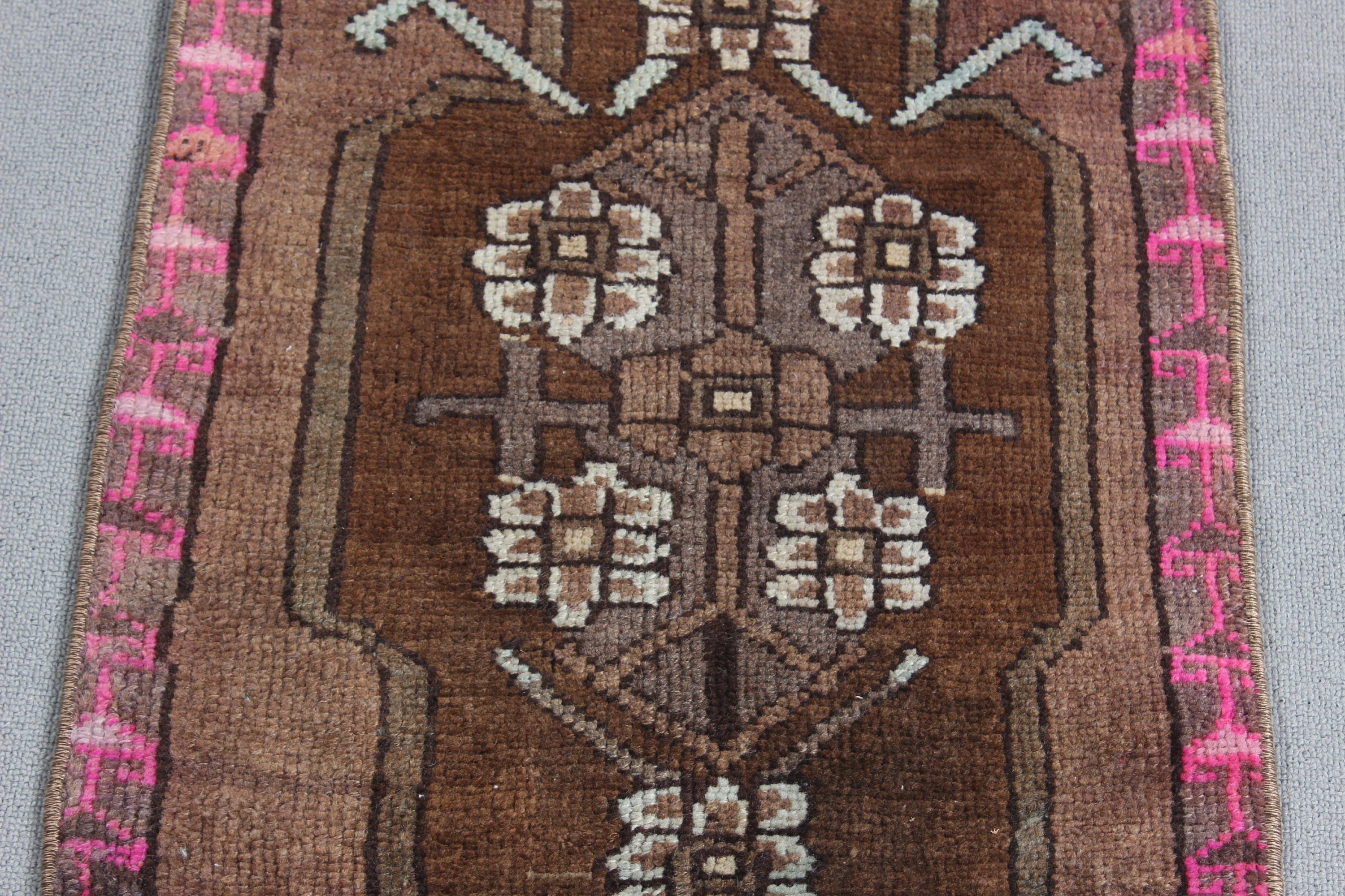 Floor Rug, Turkish Rug, Neutral Rug, Wall Hanging Rugs, Bathroom Rugs, Vintage Rug, Brown  1.5x2.7 ft Small Rugs