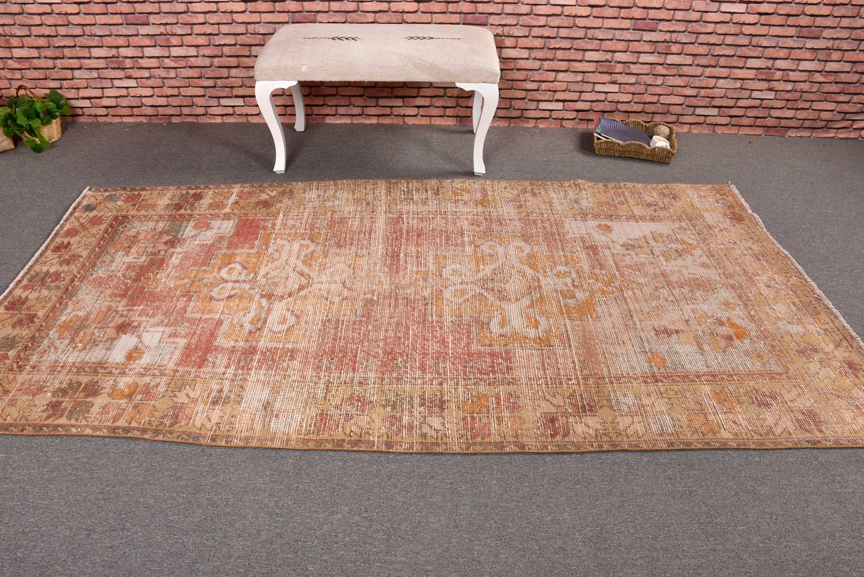 Dining Room Rug, Rugs for Area, Modern Rugs, Nursery Rugs, Oushak Rugs, Turkish Rug, Vintage Rug, Red  4.5x8.6 ft Area Rugs