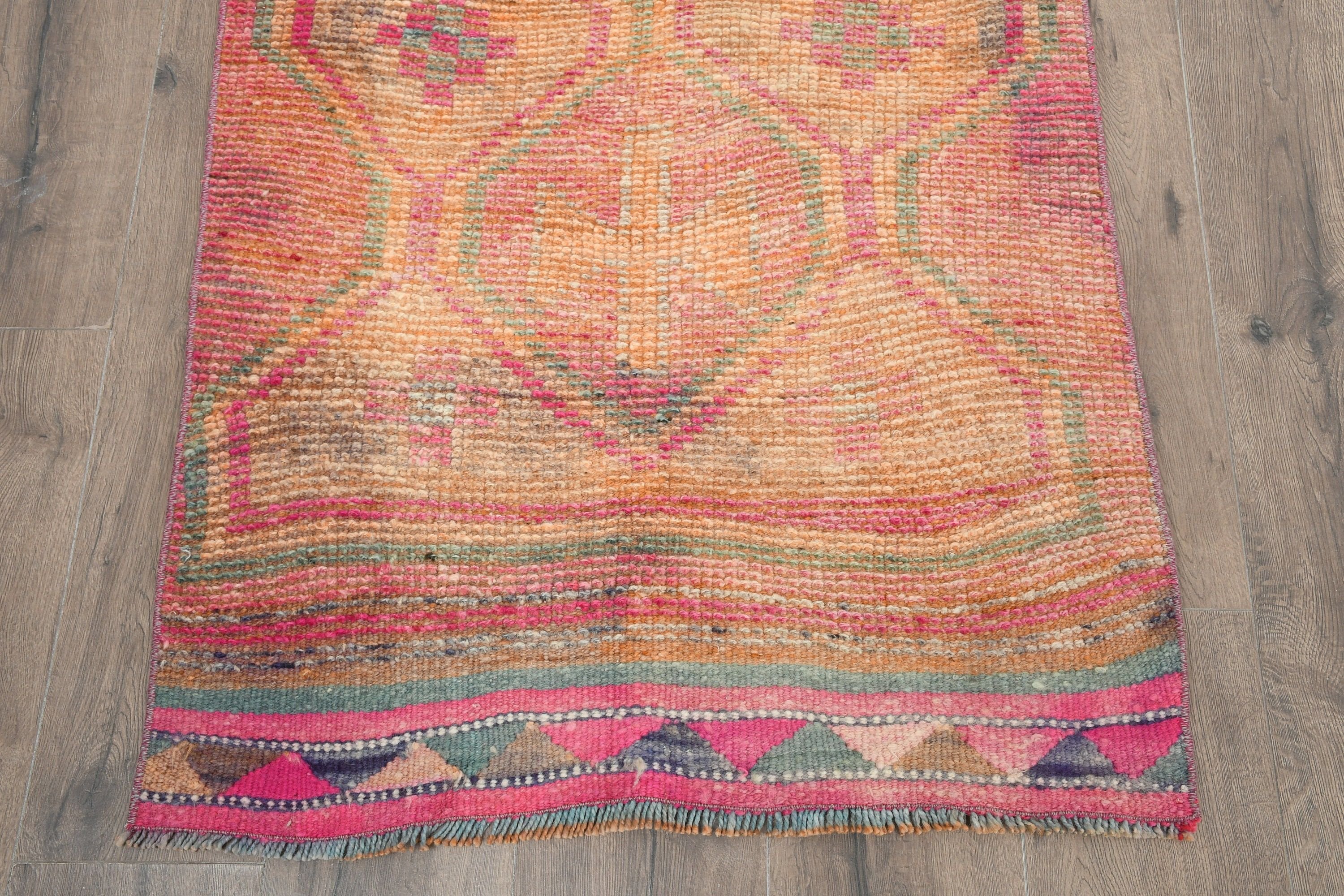 Bedroom Rug, 2.7x10.6 ft Runner Rug, Rugs for Kitchen, Orange Antique Rug, Turkish Rugs, Old Rug, Hallway Rug, Vintage Rugs, Anatolian Rug