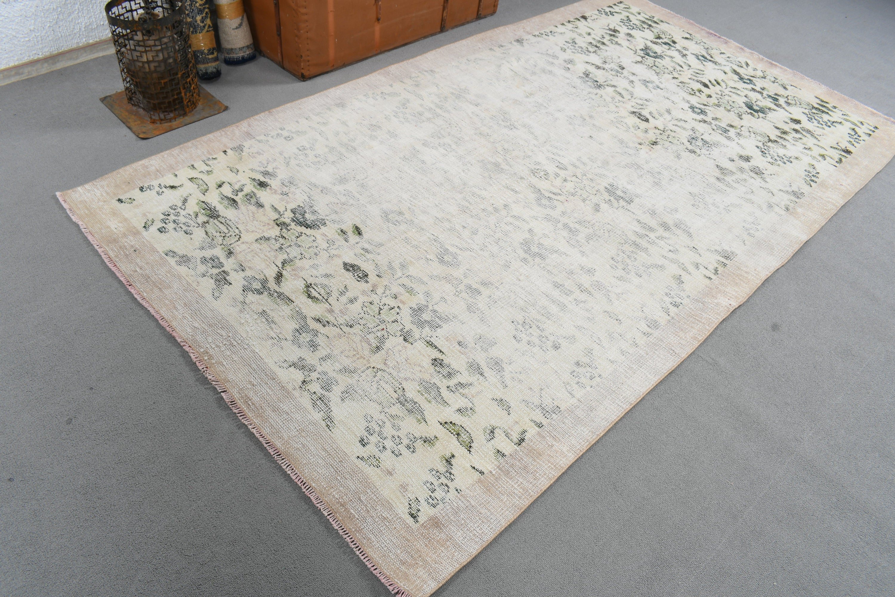 Wool Rug, Living Room Rug, Bedroom Rugs, Beige Boho Rug, Dining Room Rug, 4.7x8.5 ft Area Rugs, Turkish Rugs, Rugs for Indoor, Vintage Rug