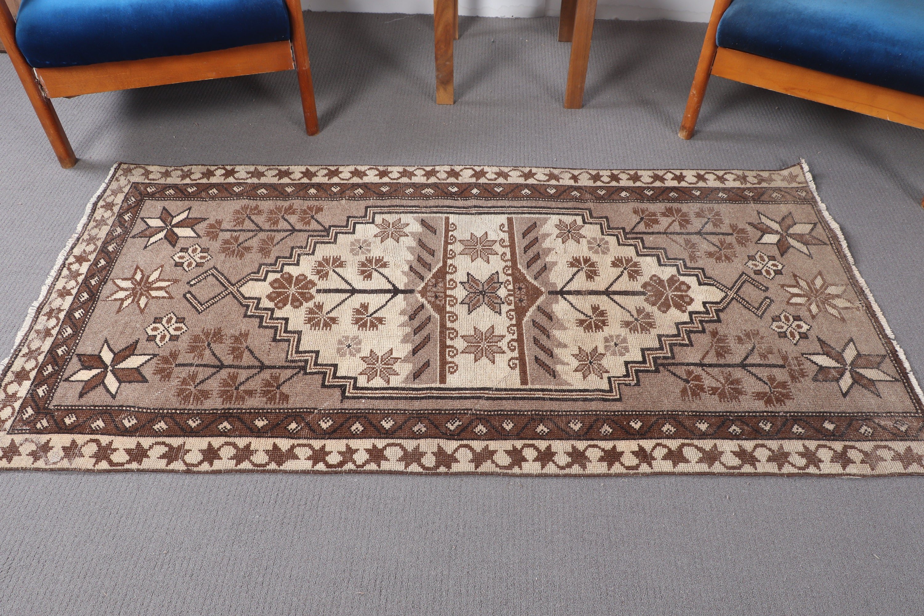 3x6 ft Accent Halı, Yatak Odası Halısı, Bej El Dokuma Halı, Vintage Halı, Oryantal Halı, Çocuk Halısı, Türk Halısı, Estetik Halılar, Giriş Halıları