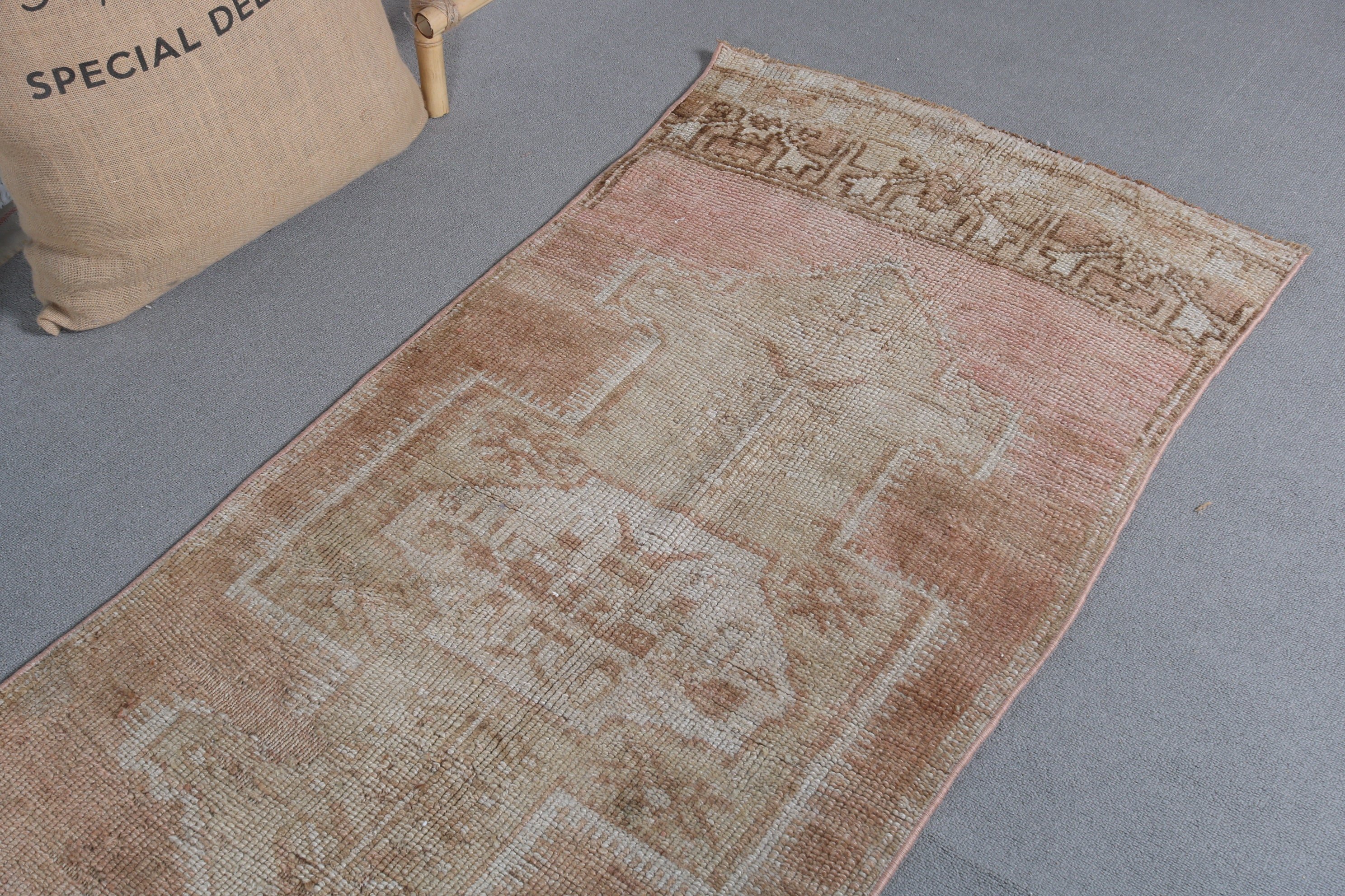 2.4x10.5 ft Runner Rug, Anatolian Rug, Moroccan Rug, Boho Rug, Brown Antique Rug, Turkish Rug, Corridor Rug, Rugs for Corridor, Vintage Rug