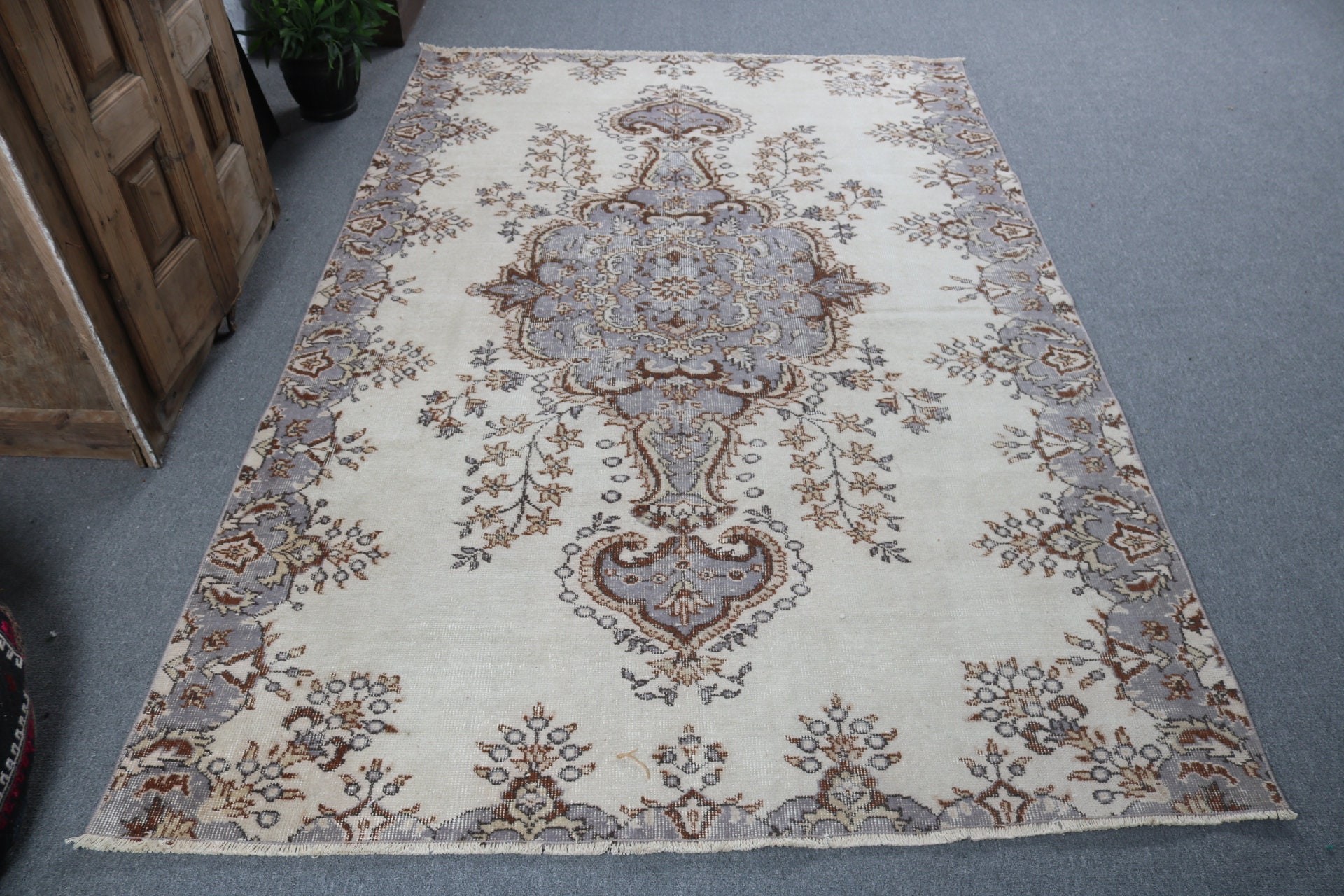 Aesthetic Rugs, Large Boho Rug, Turkish Rug, 5.2x8 ft Large Rug, Cool Rugs, Dining Room Rug, Vintage Rugs, Beige Kitchen Rug, Statement Rug