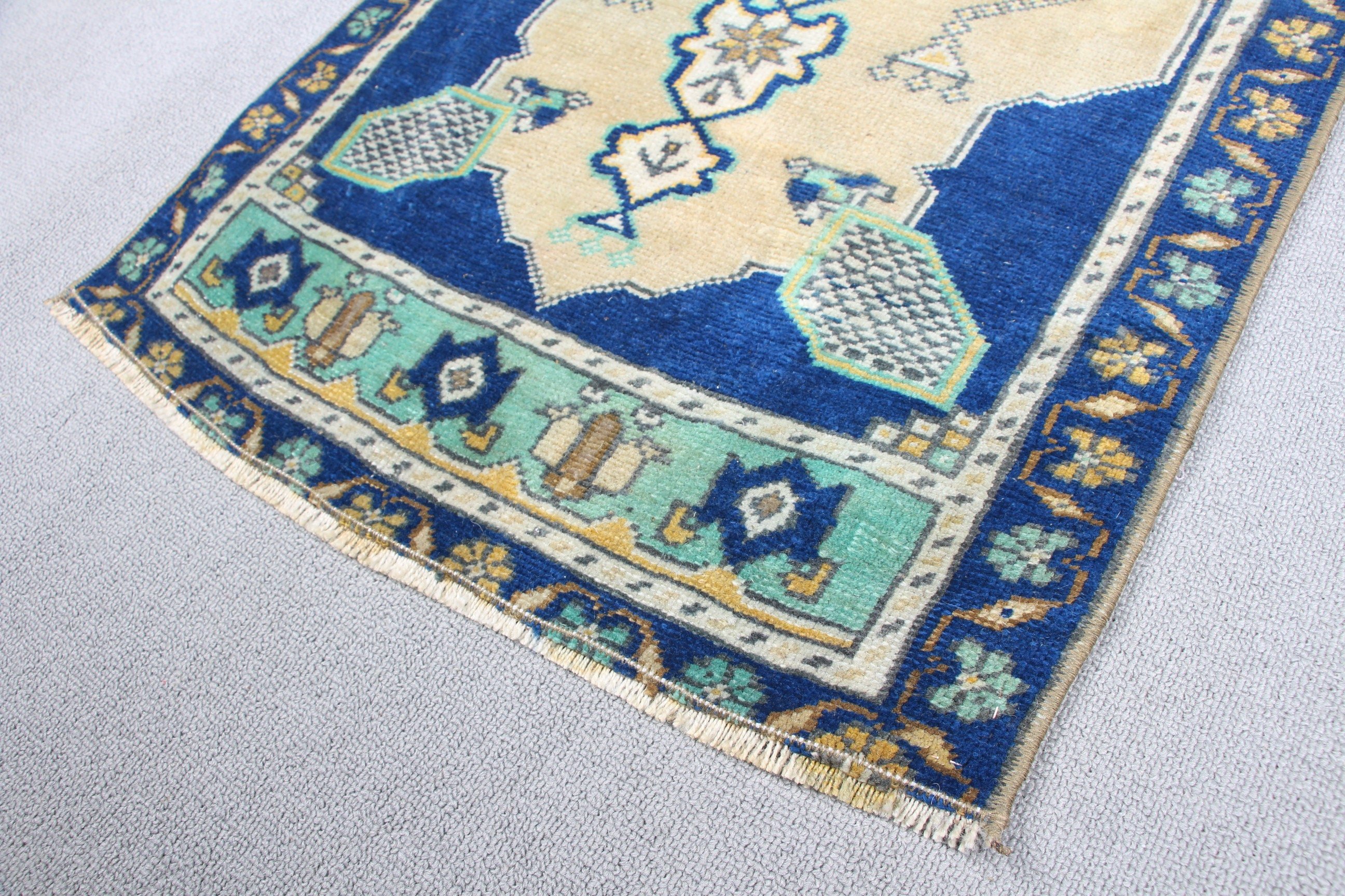 Rugs for Kitchen, Kitchen Rug, Cool Rugs, Vintage Rug, Door Mat Rug, 1.7x3.4 ft Small Rug, Car Mat Rugs, Turkish Rugs, Blue Kitchen Rugs