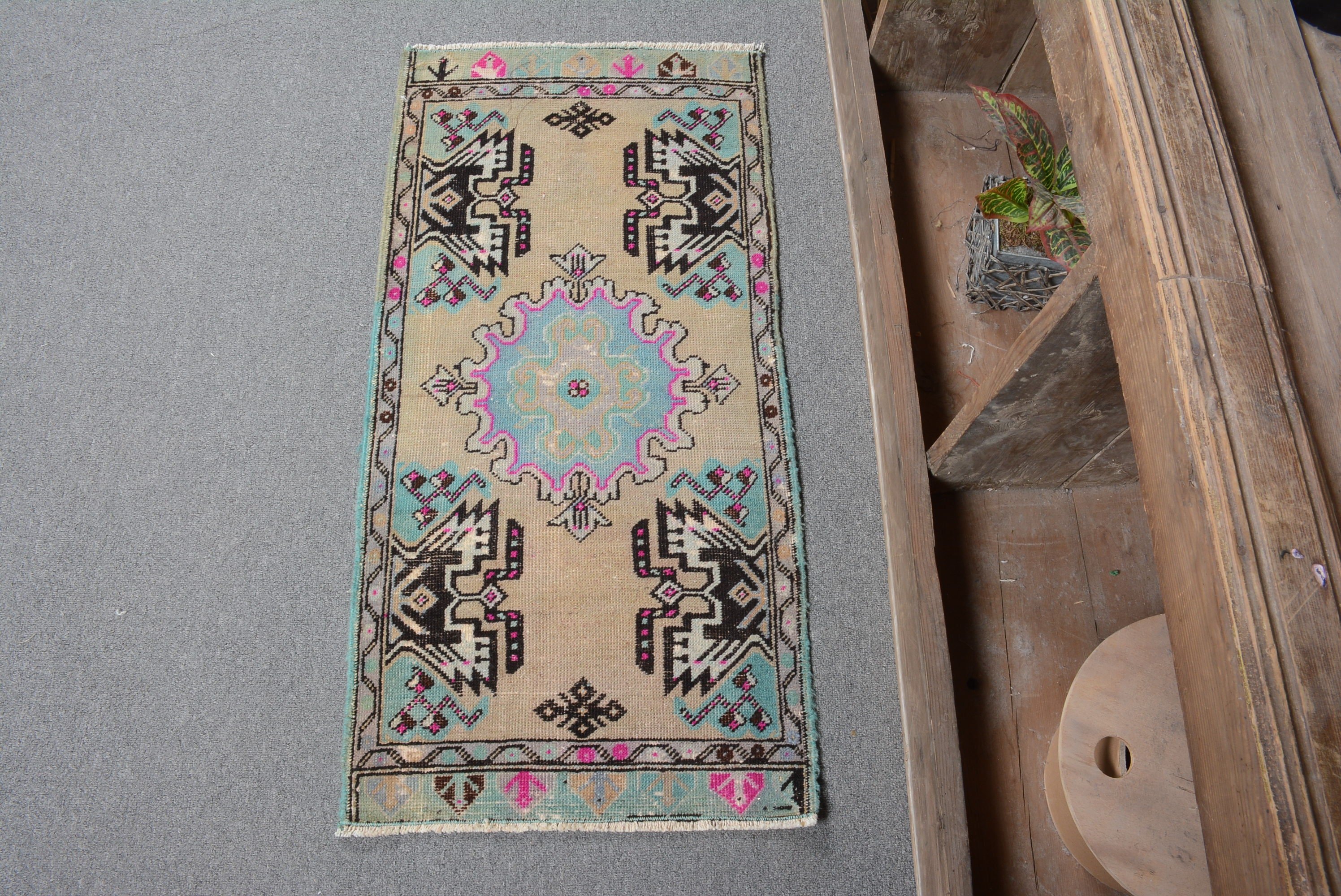 Vintage Rug, Bathroom Rug, Door Mat Rugs, Antique Rug, Floor Rugs, Home Decor Rug, 1.6x3.2 ft Small Rugs, Turkish Rug, Green Anatolian Rug