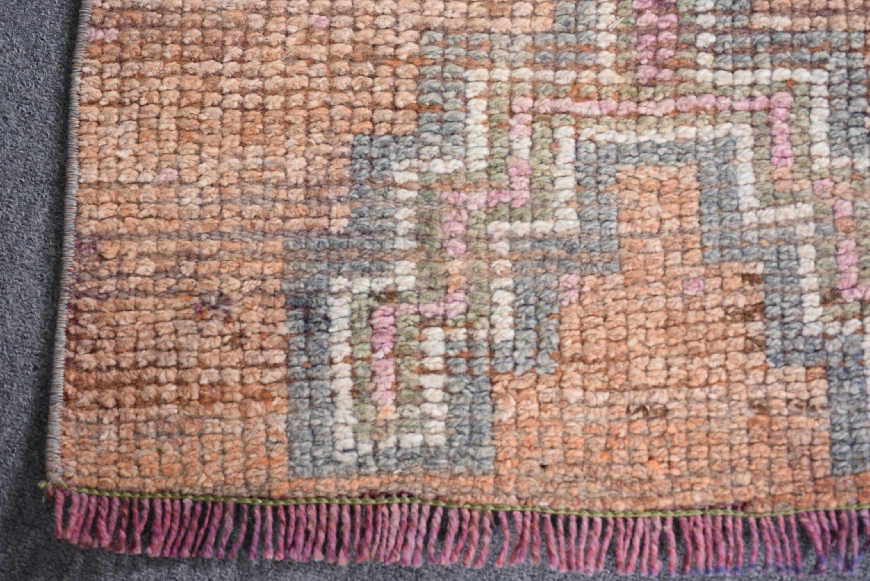 Orange Anatolian Rug, Rugs for Corridor, Vintage Rugs, Anatolian Rug, Corridor Rug, 1.7x9.5 ft Runner Rug, Turkish Rug, Kitchen Rugs