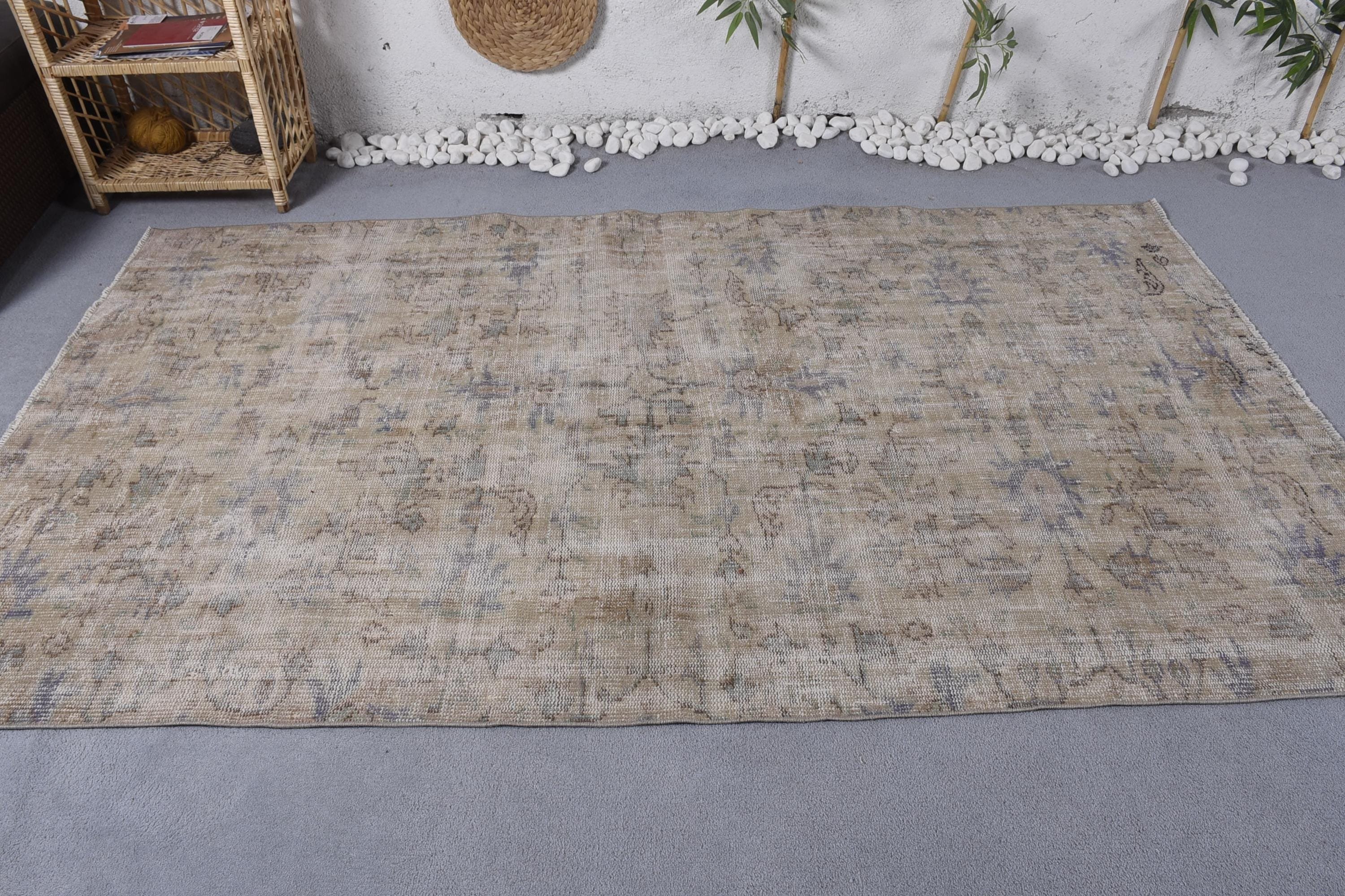 Moroccan Rug, Wool Rugs, Nursery Rug, Green Handwoven Rugs, Living Room Rugs, 4.6x8 ft Area Rug, Vintage Rug, Handmade Rug, Turkish Rug