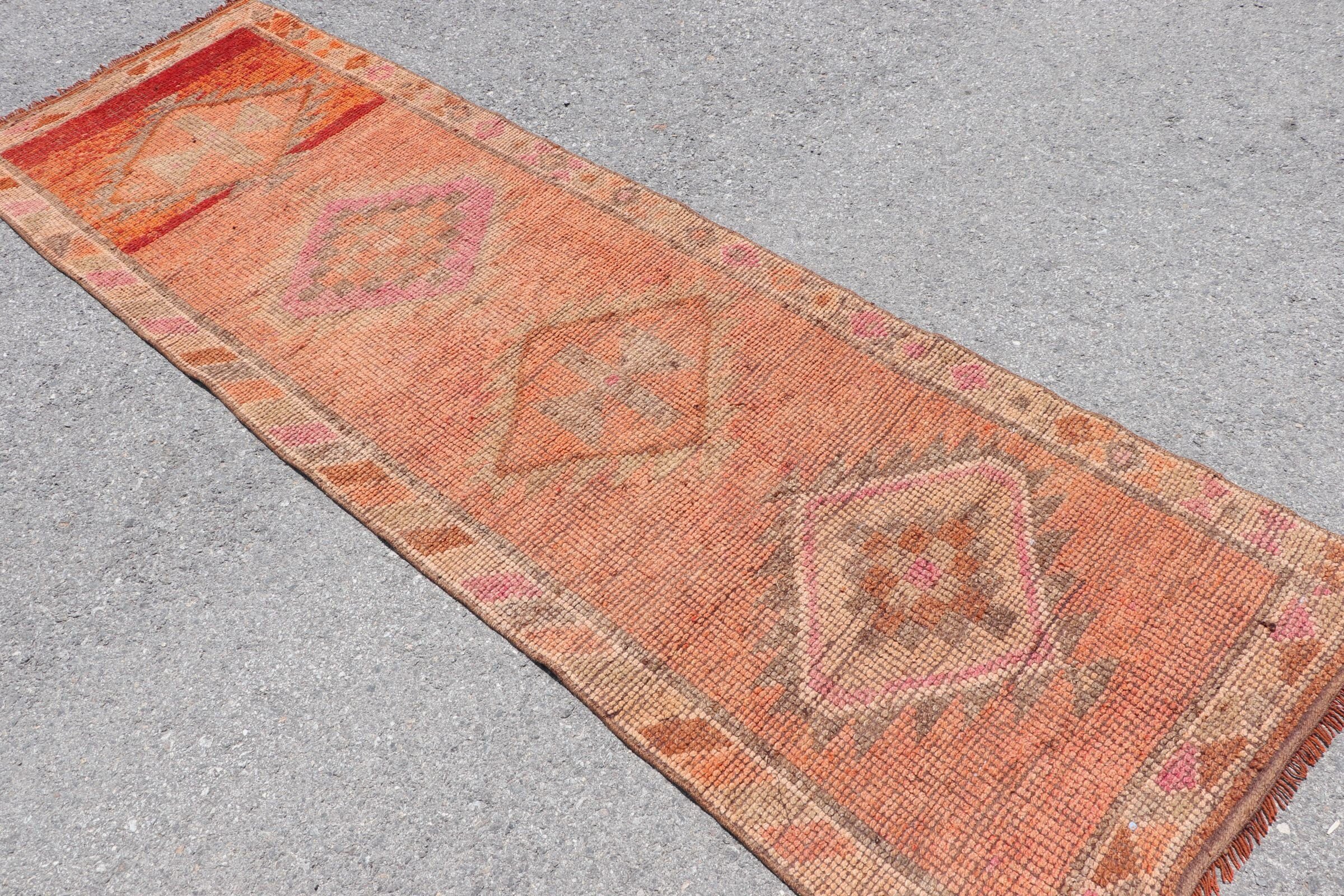 Kitchen Rugs, Rugs for Hallway, Vintage Rugs, Stair Rug, Oushak Rug, 2.7x9 ft Runner Rug, Muted Rug, Beige Wool Rug, Turkish Rug, Cool Rug