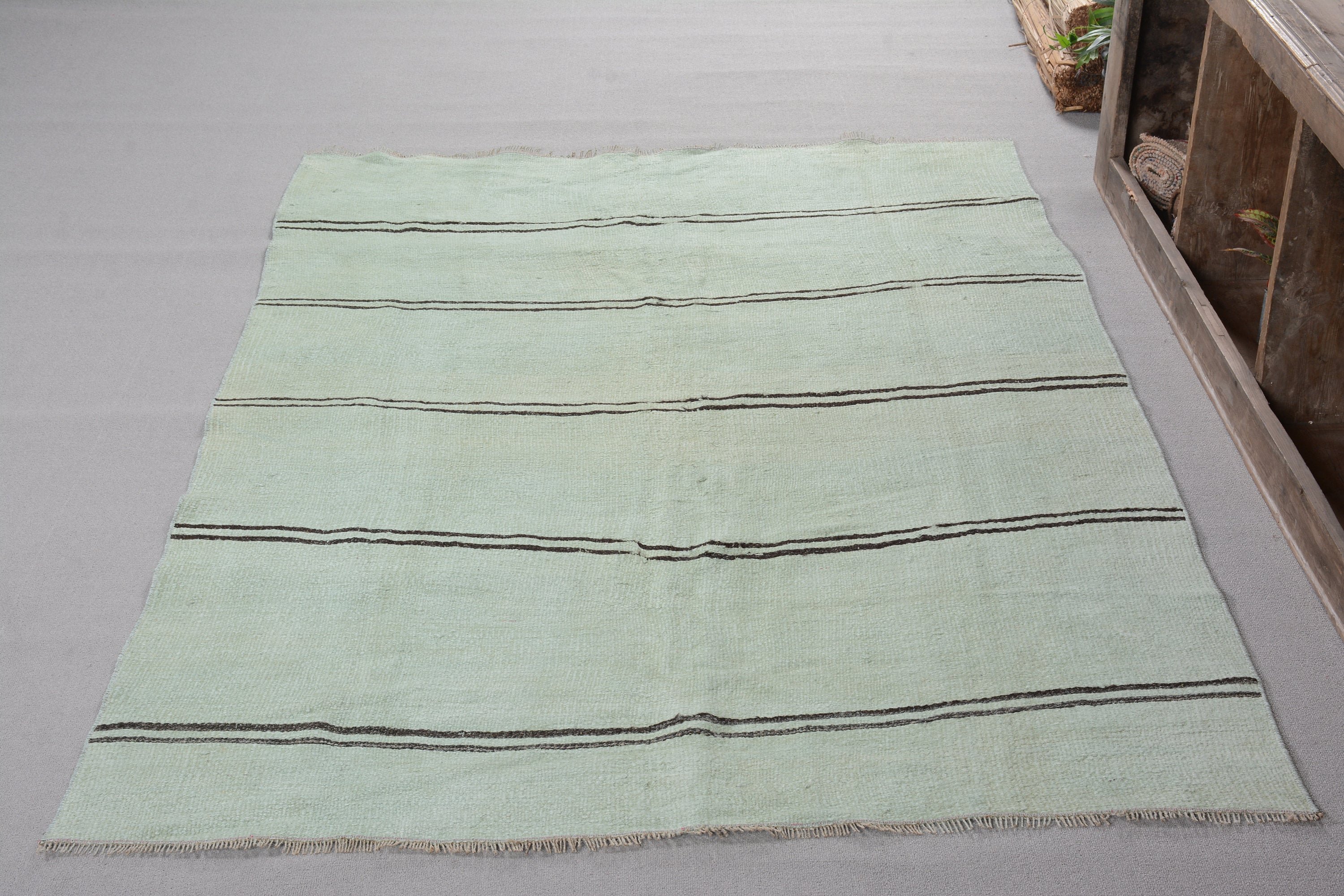 Authentic Rugs, Cool Rug, Green Moroccan Rugs, Home Decor Rug, Vintage Rug, Indoor Rug, 5x7.6 ft Area Rug, Turkish Rugs, Dining Room Rugs