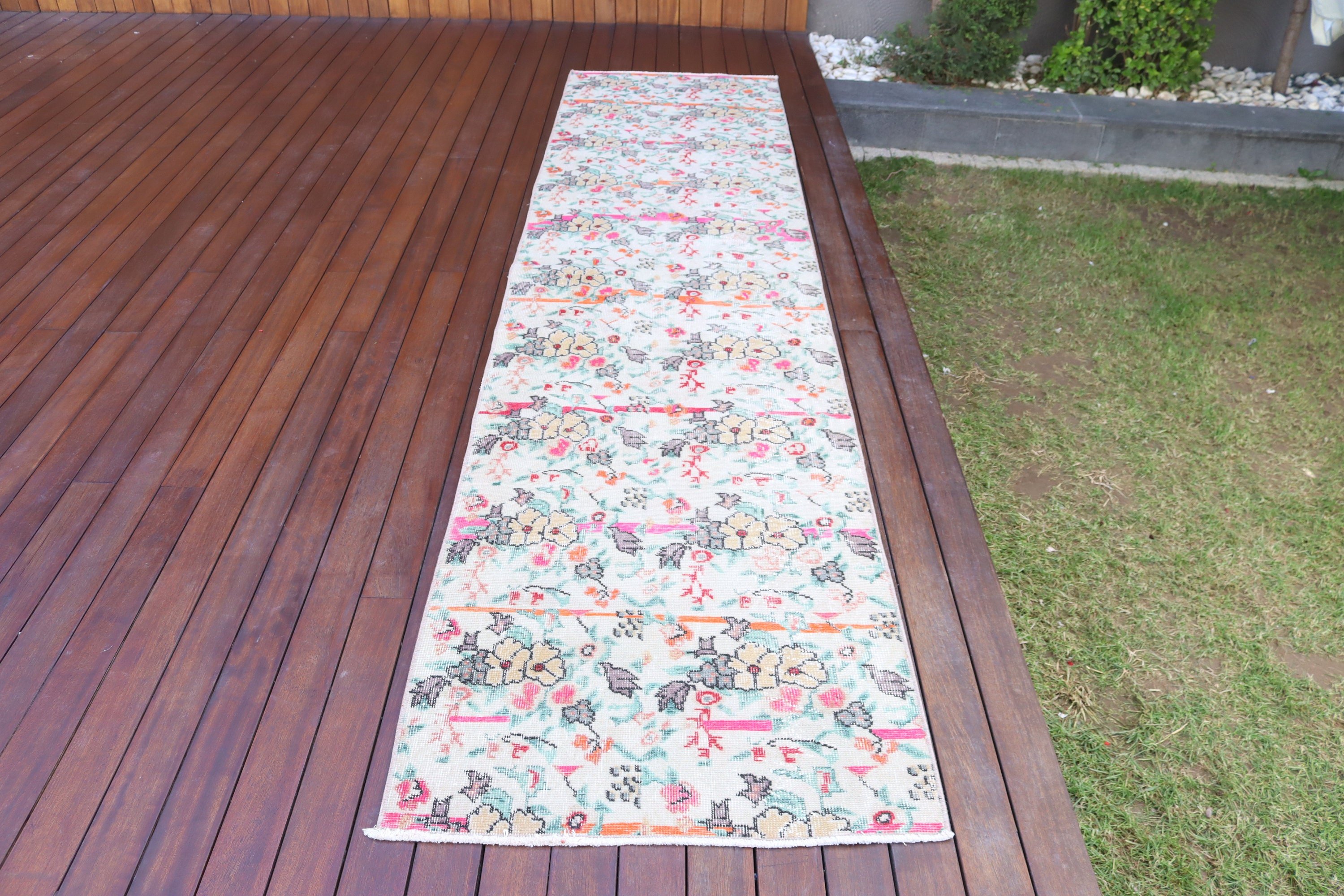 Beni Ourain Runner Halıları, Oryantal Halı, 2.6x11.1 ft Runner Halısı, Bej Fas Halıları, Mutfak Halısı, Antika Halılar, Türk Halıları, Vintage Halı