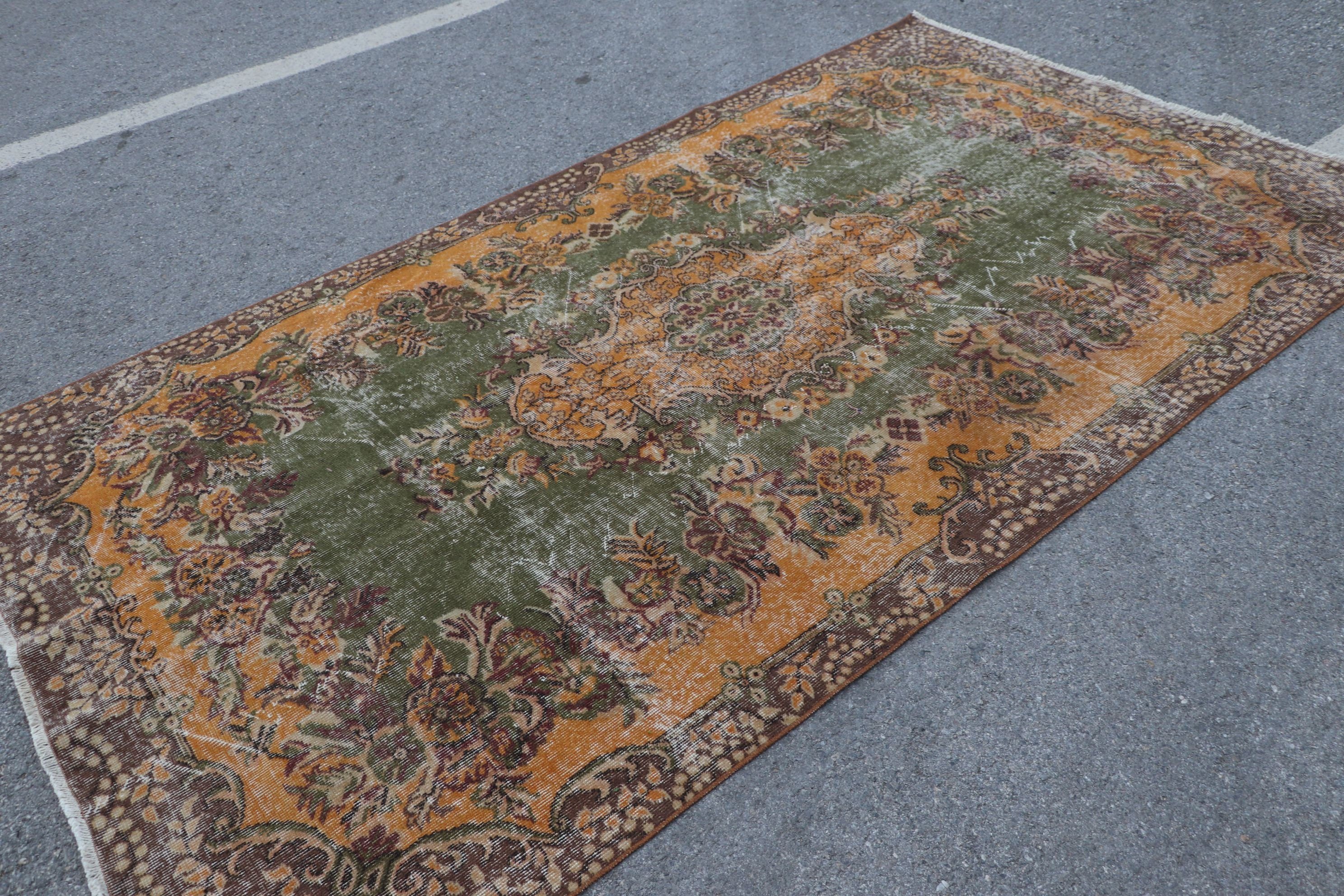 Bedroom Rug, Oushak Rugs, Rugs for Salon, Green Moroccan Rugs, Vintage Rug, 5.2x9.3 ft Large Rugs, Turkish Rug, Salon Rug, Oriental Rug