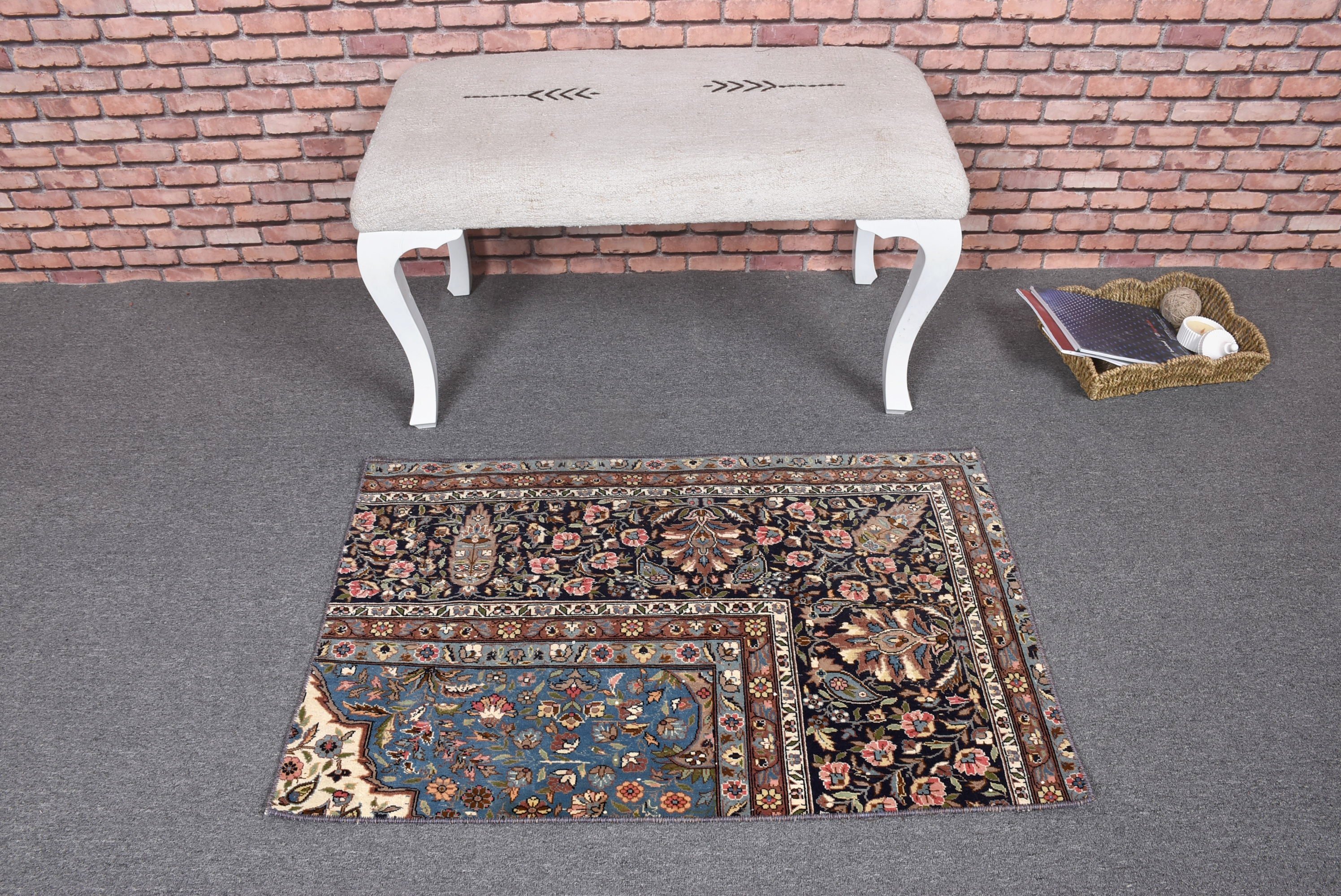 Vintage Halılar, Türk Halıları, Yer Halısı, Modern Halılar, Yatak Odası Halısı, Mutfak Halısı, Mavi El Dokuma Halılar, 2.2x3.3 ft Küçük Halılar, Kapı Paspası Halıları