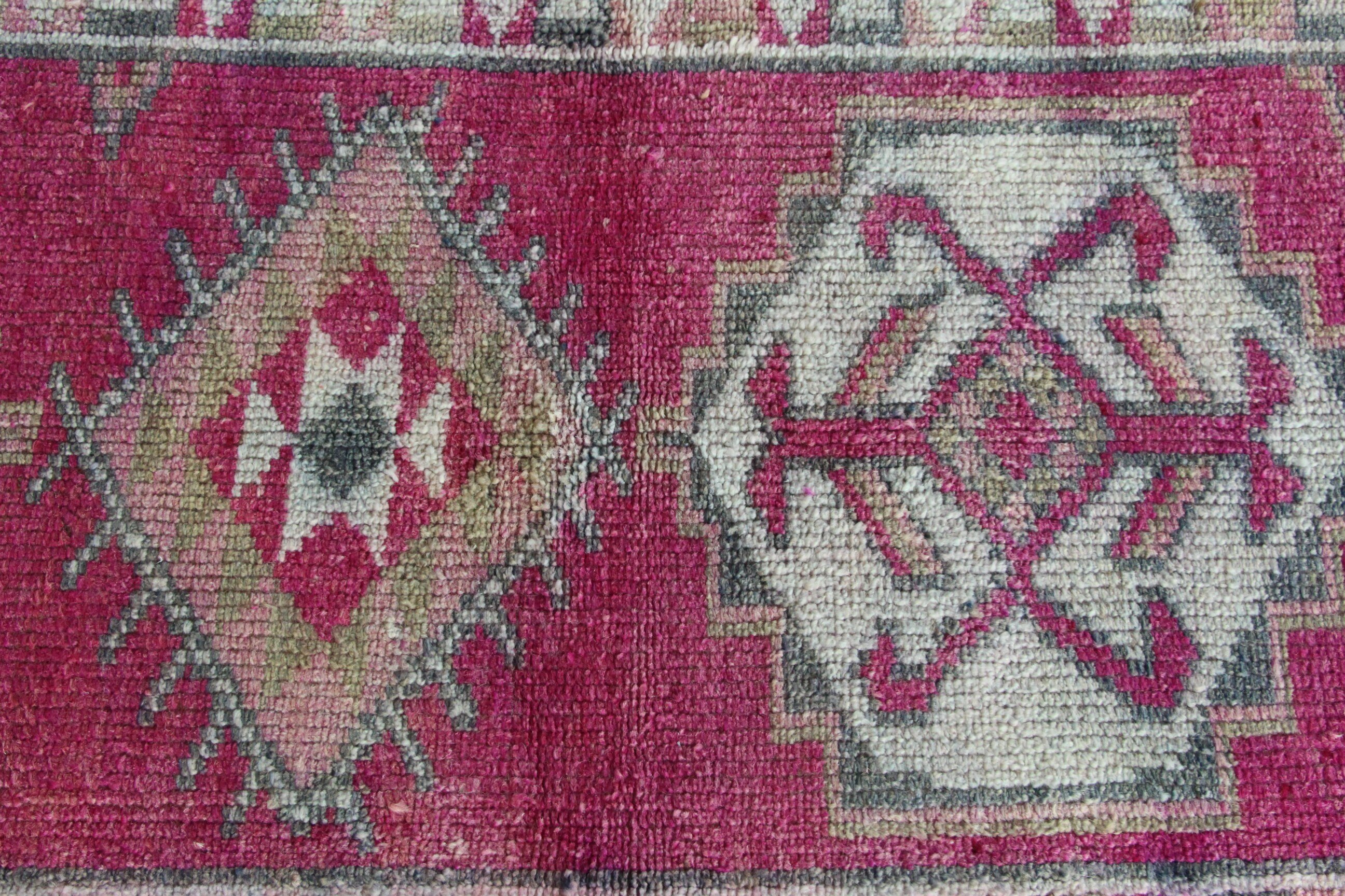 Beni Ourain Runner Rug, Kitchen Rug, Outdoor Rugs, Vintage Rugs, Pink Home Decor Rug, 2.6x12.9 ft Runner Rugs, Turkish Rugs