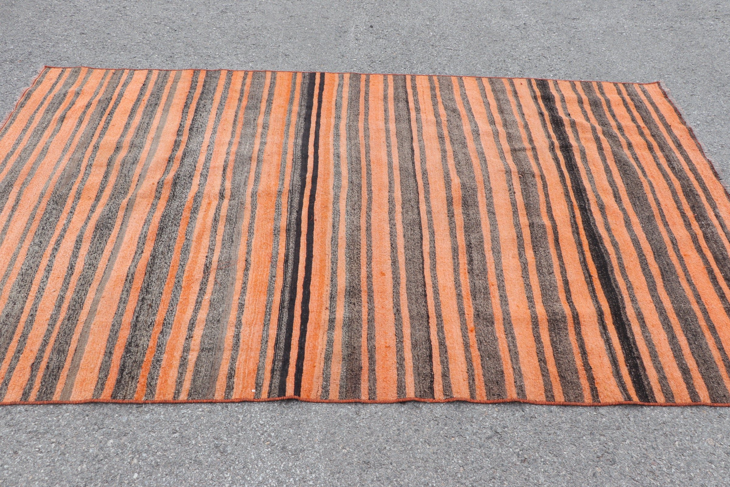 Dining Room Rug, Vintage Rug, Salon Rugs, 5.1x8.4 ft Large Rugs, Kilim, Orange Moroccan Rugs, Turkish Rugs, Bedroom Rug, Moroccan Rug