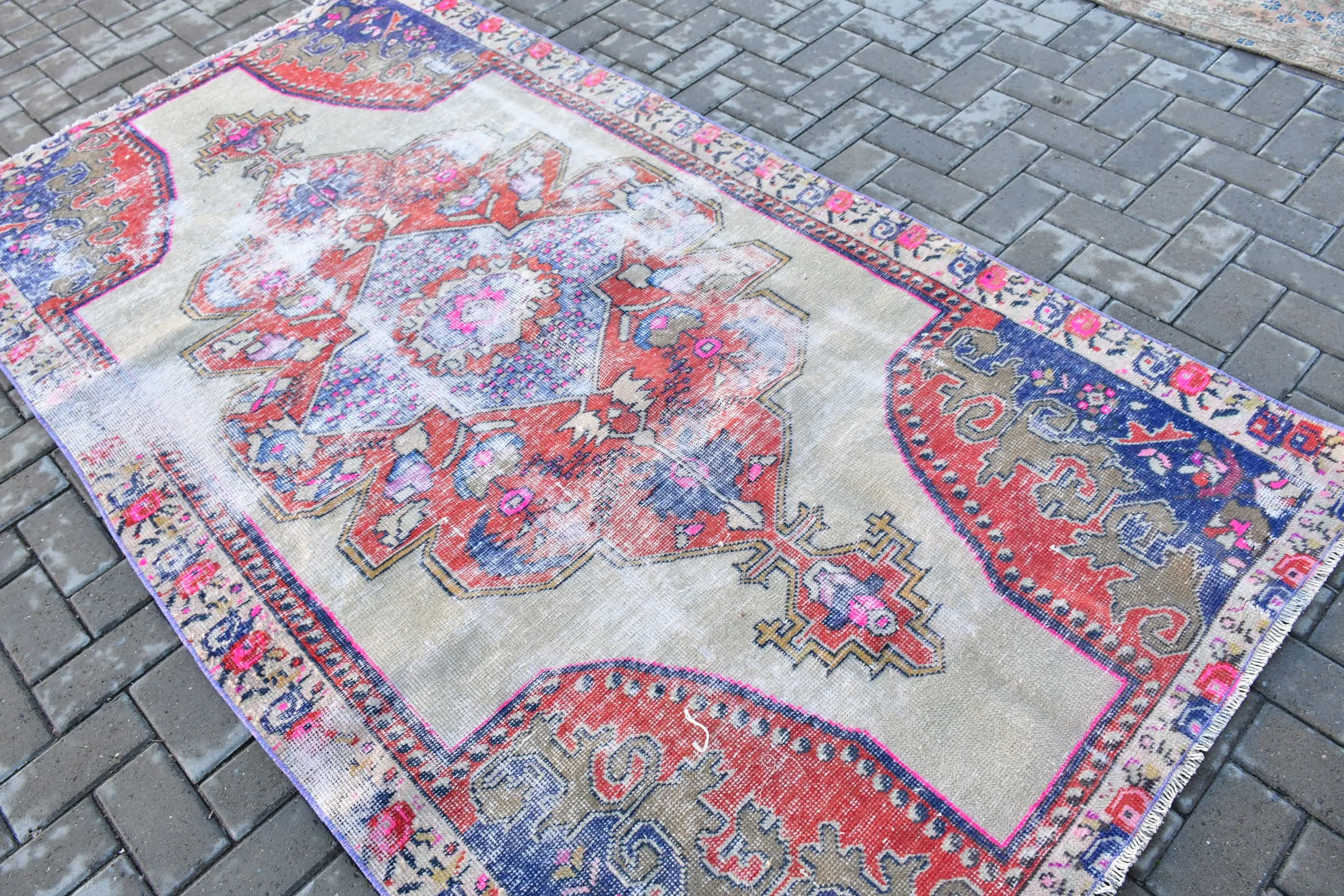 Antika Halı, Bej Zemin Halısı, Ev Dekorasyonu Halısı, 4.4x8.2 ft Alan Halısı, Vintage Halı, Oturma Odası Halıları, Yemek Odası Halısı, Türk Halıları