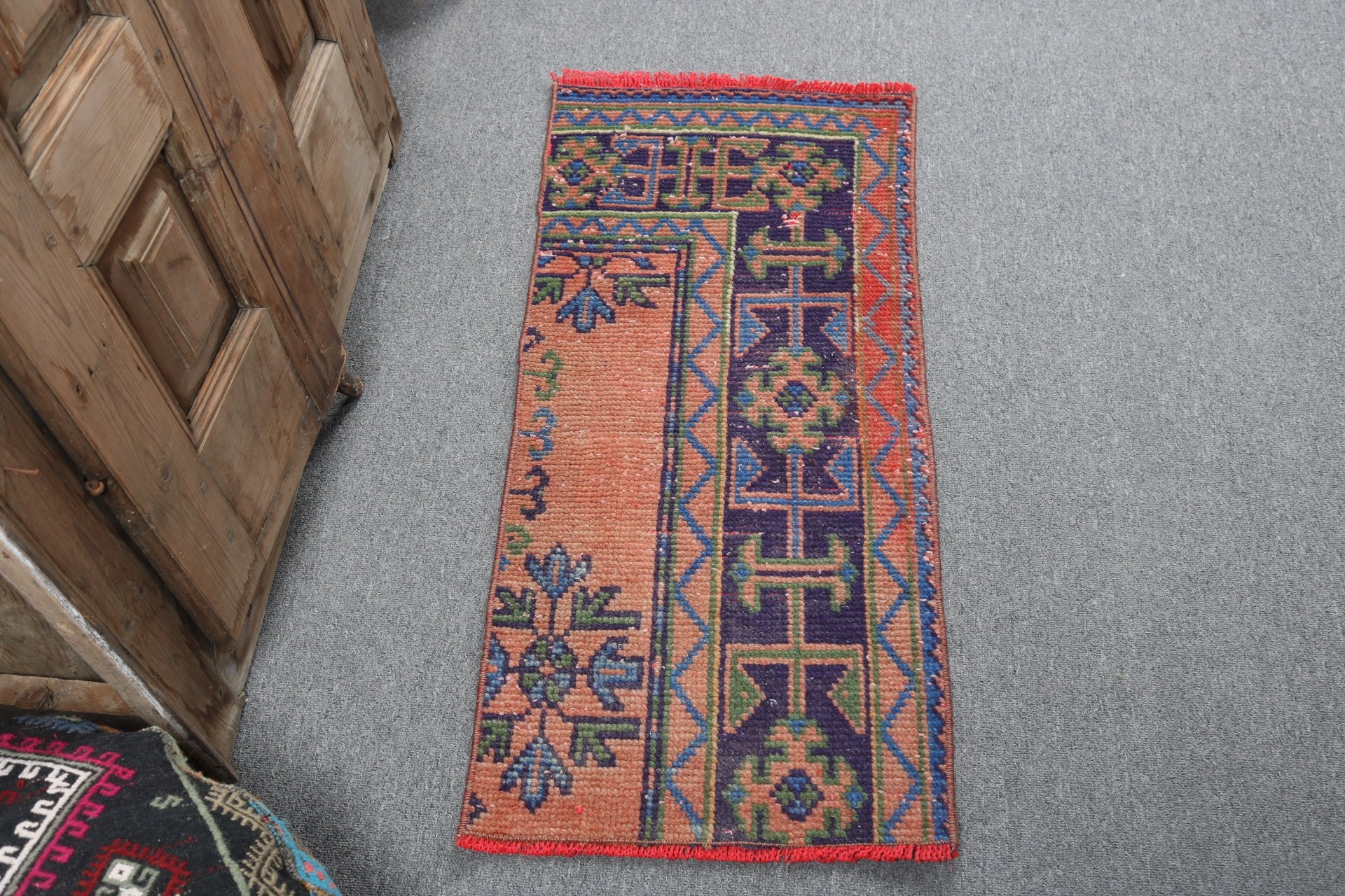 Rugs for Bath, Vintage Rug, Bath Rugs, Turkish Rugs, Neutral Rug, Bedroom Rug, Small Boho Rug, Orange  1.4x3.1 ft Small Rugs