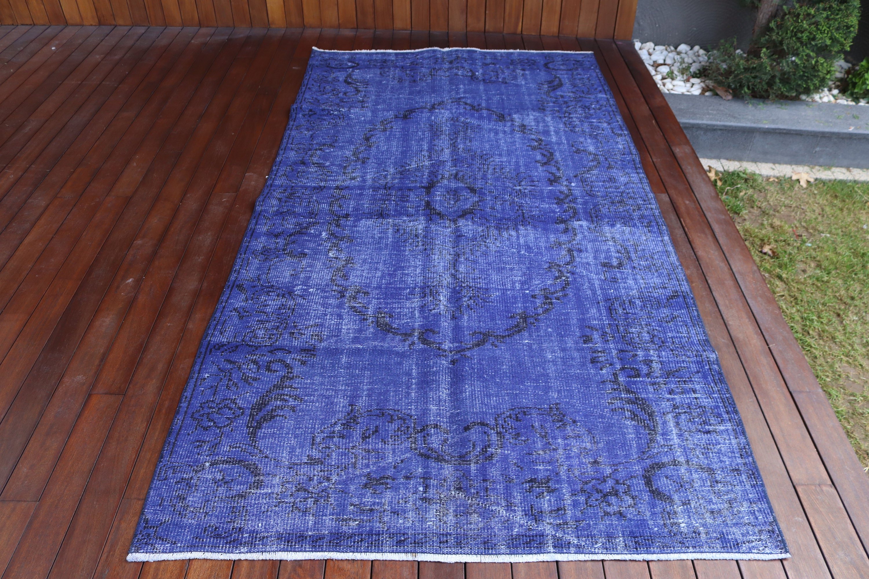 Blue Luxury Rug, Vintage Area Rug, Ethnic Rug, 4.5x8.5 ft Area Rugs, Moroccan Rugs, Turkish Rug, Indoor Rug, Oriental Rug, Vintage Rug