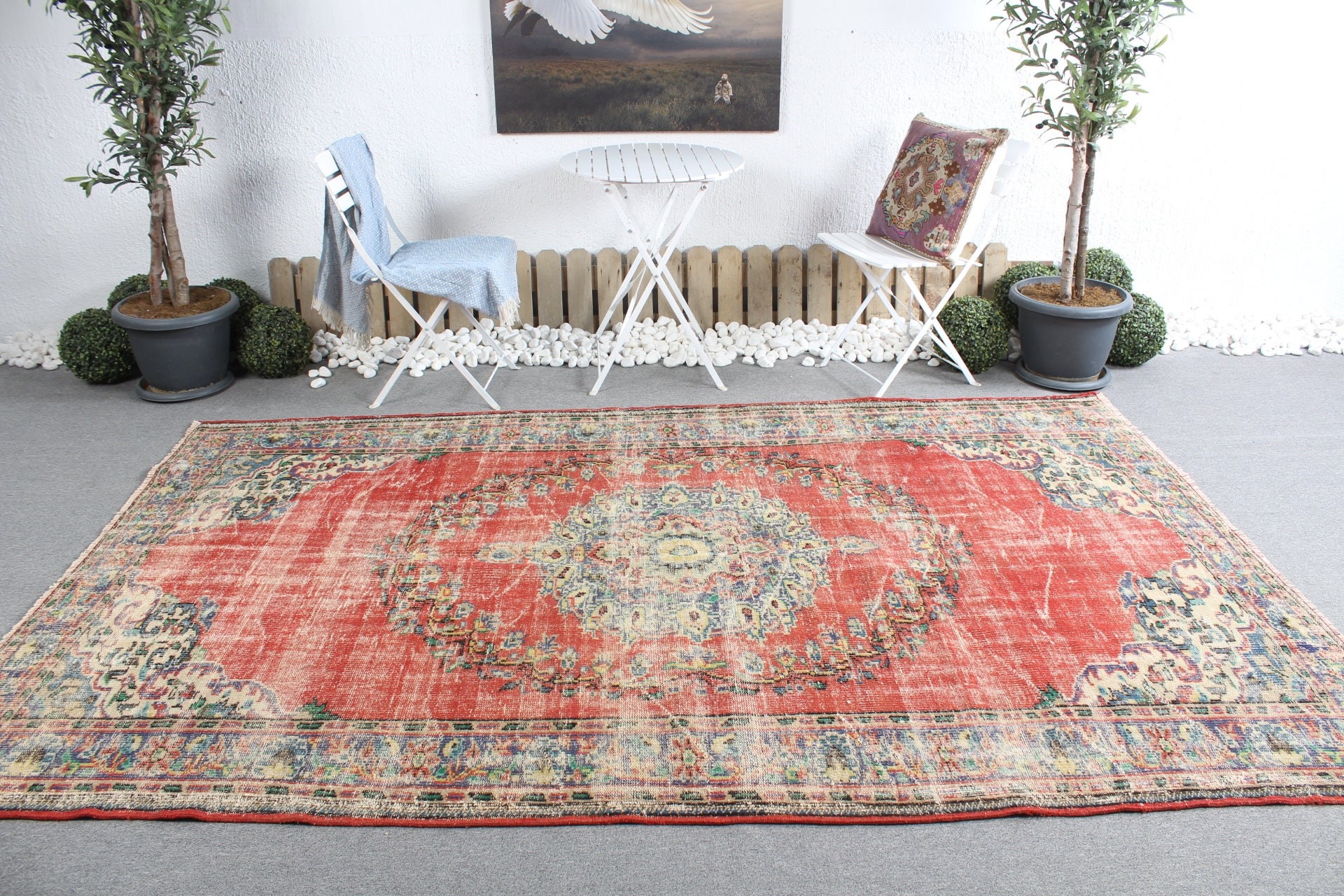 Turkish Rug, Moroccan Rug, Vintage Rugs, Red Moroccan Rug, 5.7x9.7 ft Large Rugs, Cute Rug, Living Room Rugs, Bedroom Rug, Anatolian Rug