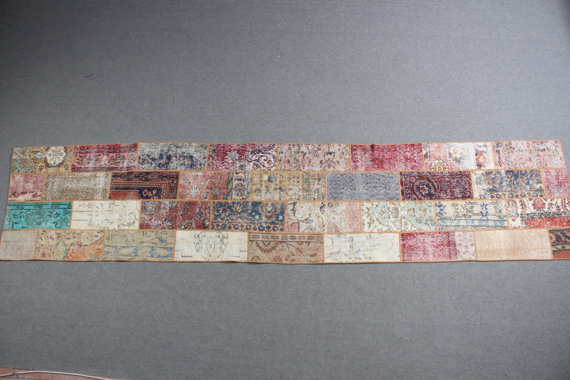 Eclectic Rugs, Wool Rugs, Rainbow Antique Rugs, Hallway Rugs, 2.9x13.6 ft Runner Rug, Vintage Rug, Corridor Rug, Turkish Rug, Antique Rug