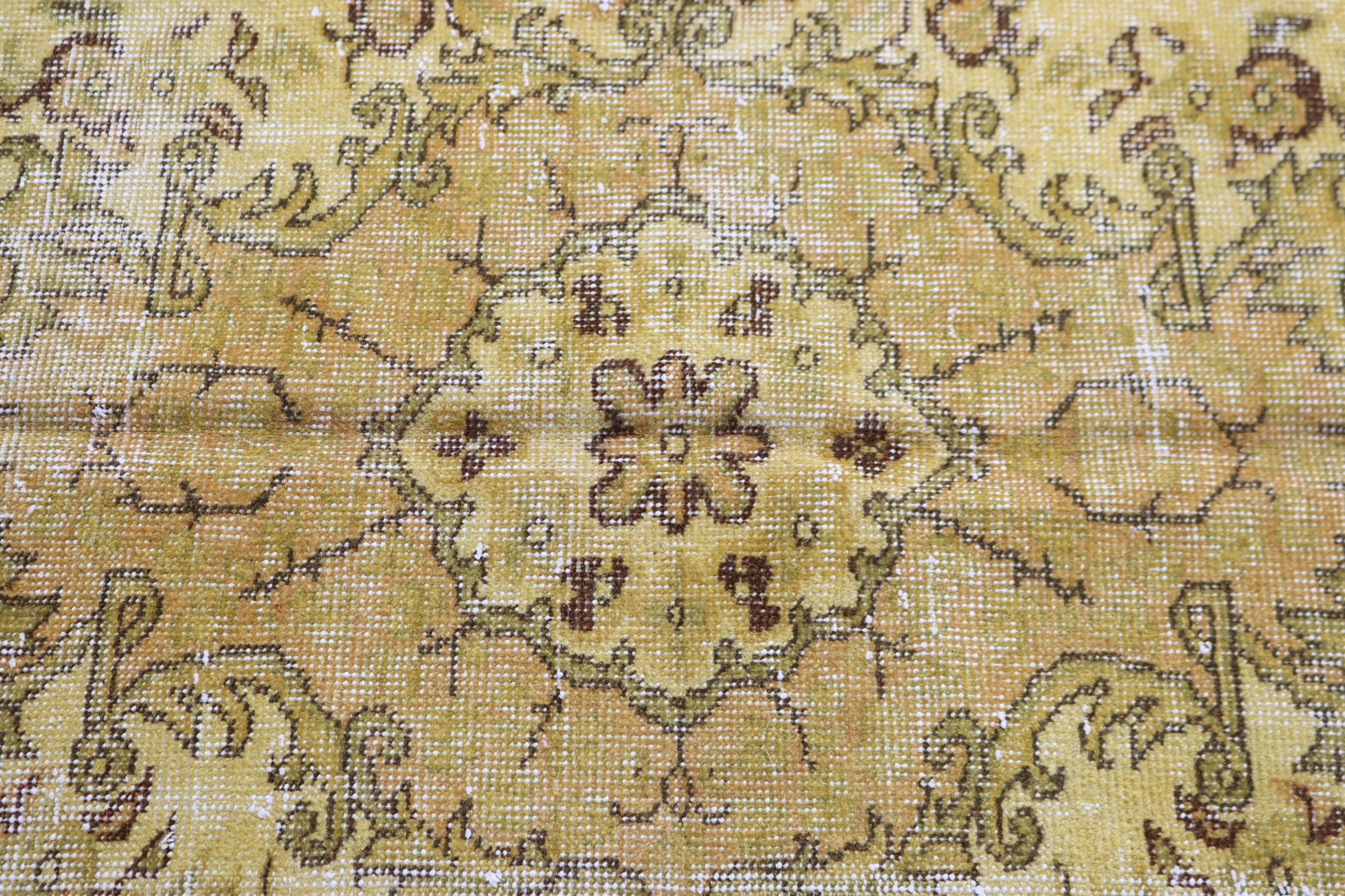 Turkish Rugs, Large Boho Rugs, Vintage Rugs, Yellow Oriental Rugs, Boho Rug, Oushak Rug, Dining Room Rugs, 5.5x9.4 ft Large Rugs