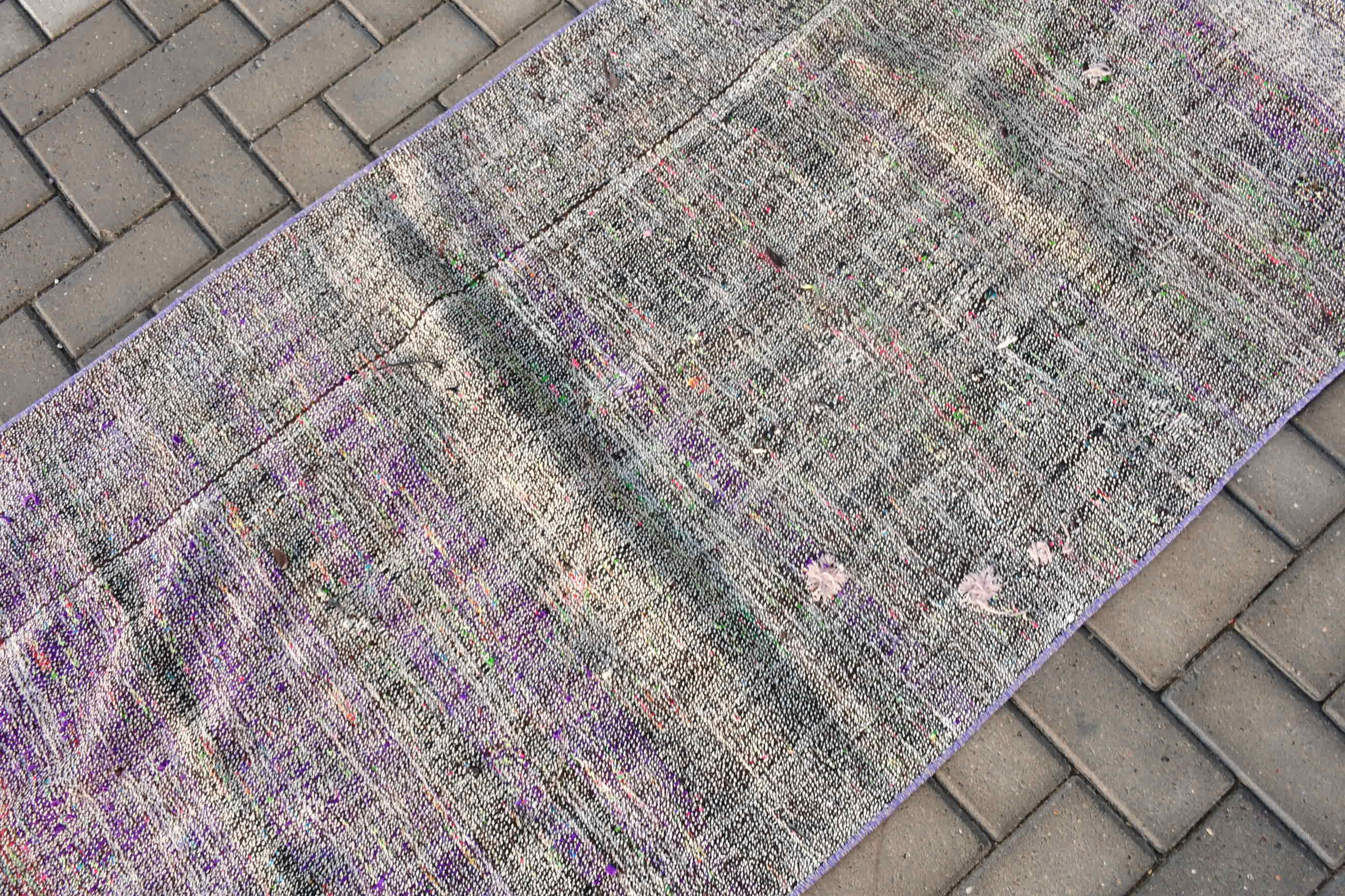 Bedroom Rugs, Vintage Rug, Entry Rug, Floor Rug, Rugs for Entry, Purple Oushak Rug, Turkish Rug, 3x6.1 ft Accent Rugs, Kitchen Rugs, Kilim