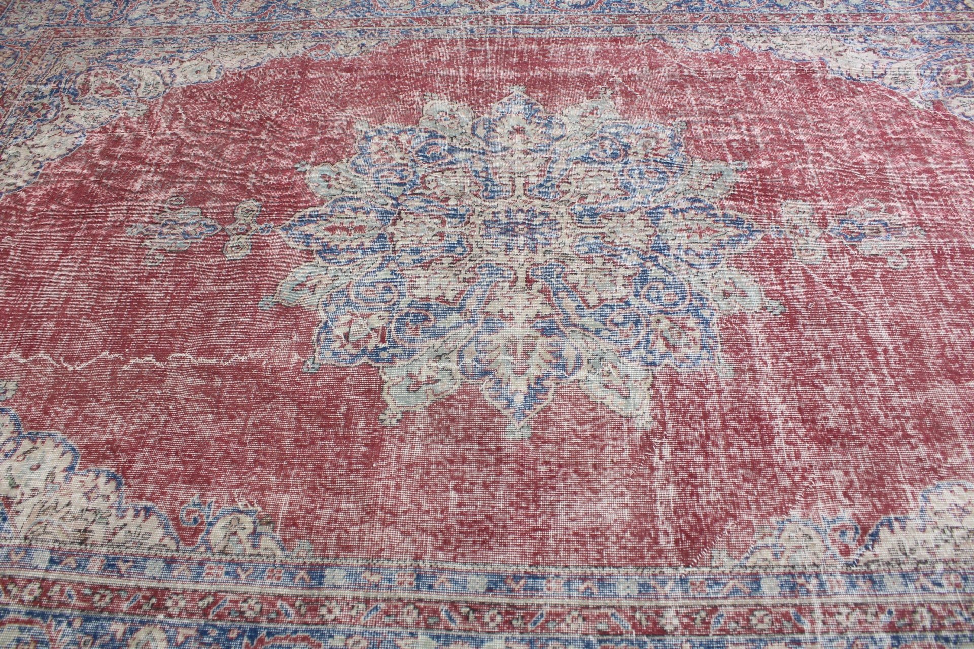 Turkish Rug, Vintage Rugs, Office Rugs, 7.4x11.5 ft Oversize Rugs, Kitchen Rugs, Anatolian Rug, Red Oriental Rugs, Salon Rug, Saloon Rug