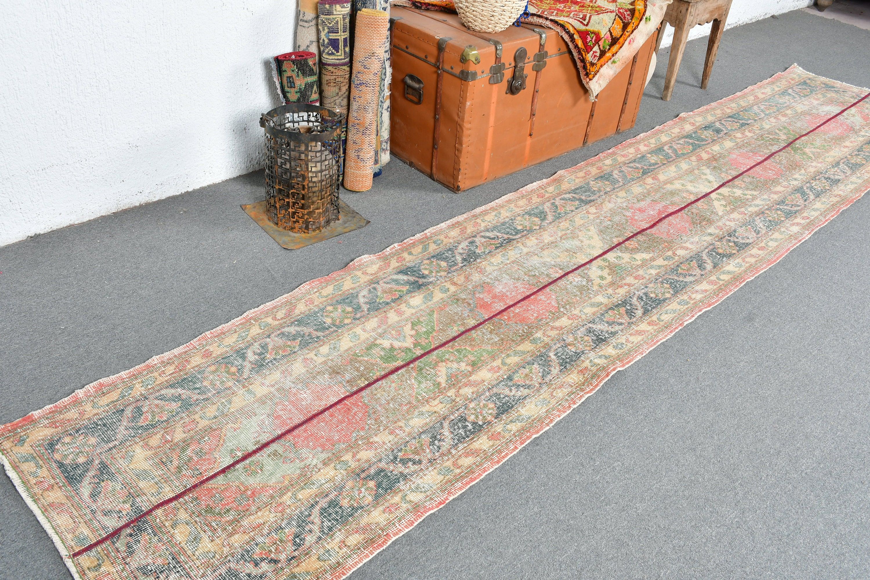Hallway Rug, Vintage Rugs, Rugs for Runner, Wool Rug, Brown  2.6x12.8 ft Runner Rug, Turkish Rug, Kitchen Rugs