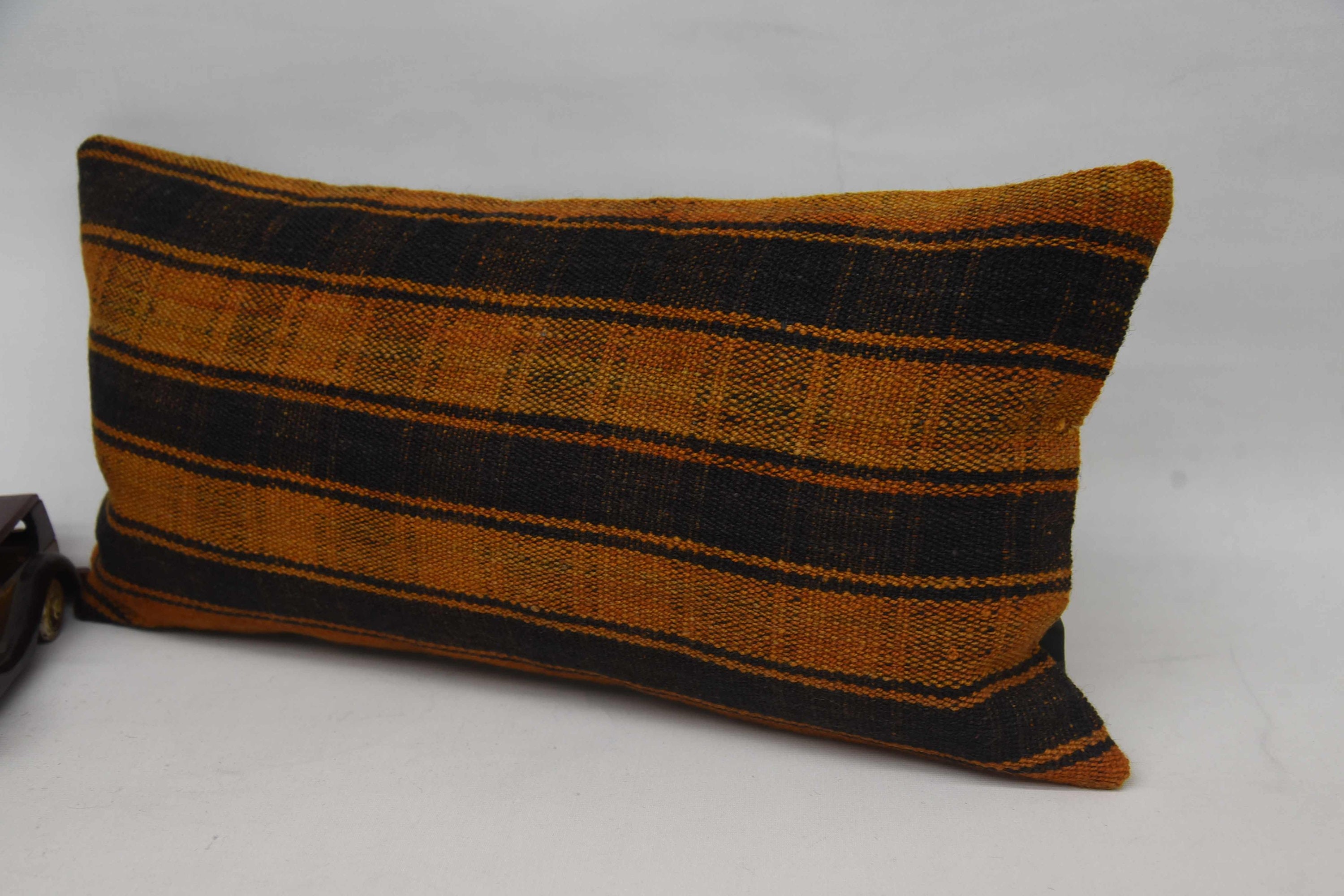 Pillow for Sofa, Kilim Pillow, 12"x24" Orange Pillow Cover, Ottoman Cushion Cover, Designer Throw Pillow, Kilim Cushion Sham