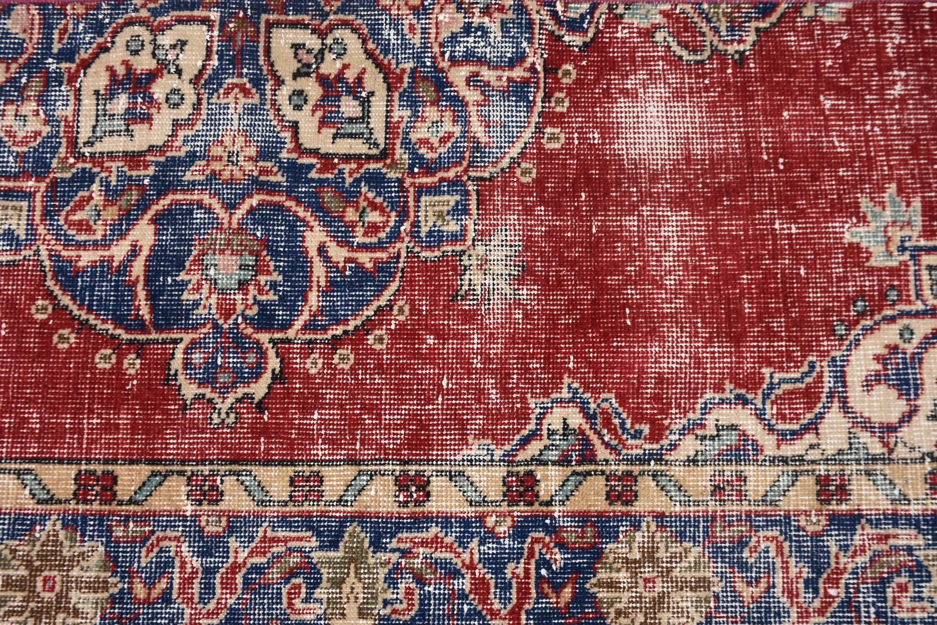 Kırmızı Mutfak Halısı, Vintage Halı, Araba Paspas Halısı, Türk Halısı, Fas Halıları, Düz Dokuma Halılar, Egzotik Halılar, 1.8x3.6 ft Küçük Halı, Mutfak Halıları