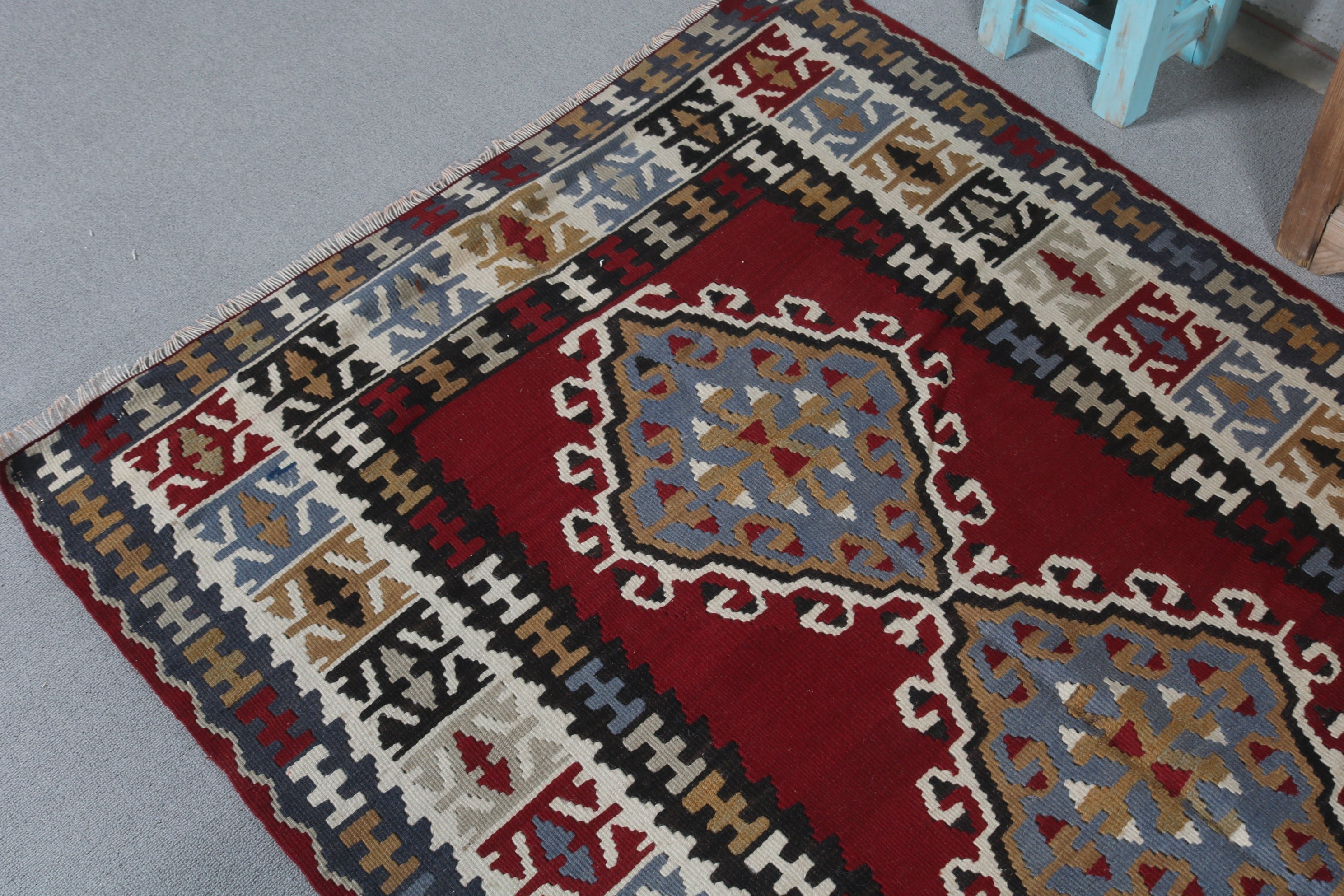 3.5x6.1 ft Accent Rug, Red Floor Rugs, Home Decor Rugs, Vintage Rug, Turkish Rugs, Kilim, Turkey Rug, Moroccan Rug, Entry Rug, Kitchen Rugs