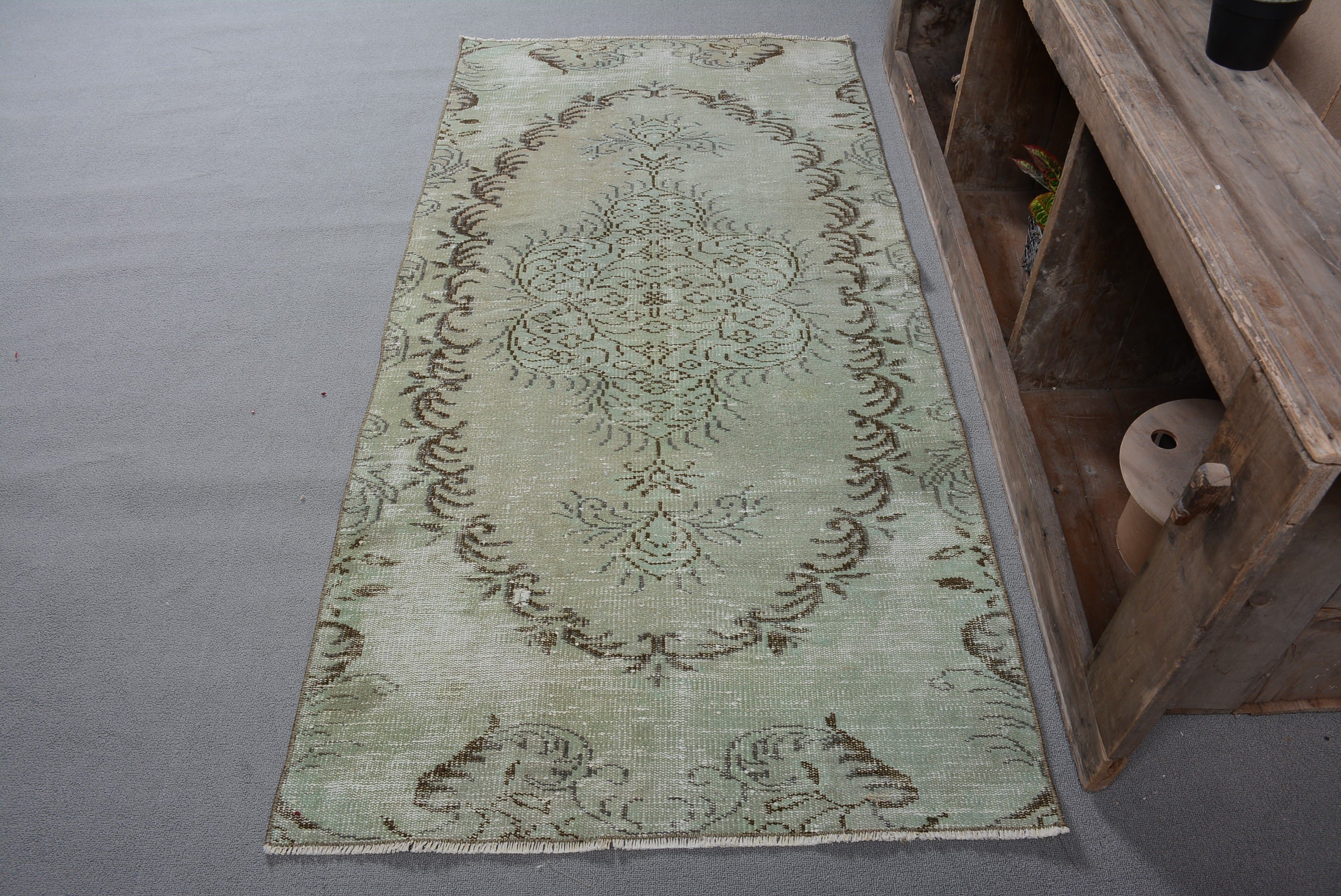 Rugs for Entry, Cool Rug, Turkish Rugs, Oushak Rug, Kitchen Rugs, Green Anatolian Rug, 3.2x6.4 ft Accent Rugs, Vintage Rugs, Nursery Rugs
