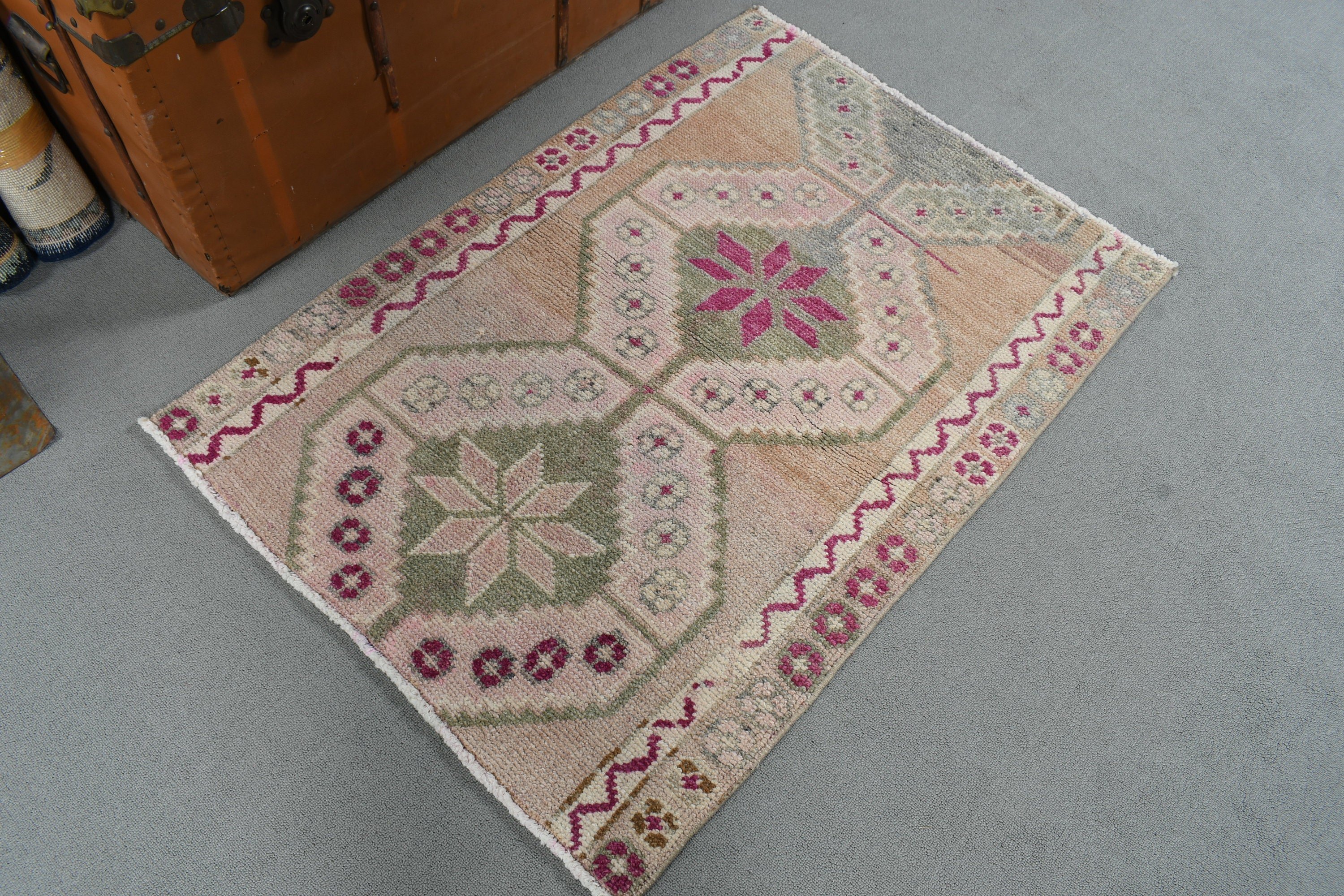 Flatweave Rugs, Wall Hanging Rug, Small Area Rug, Turkish Rugs, Geometric Rugs, Beige Floor Rugs, Vintage Rugs, 2.7x3.9 ft Small Rugs