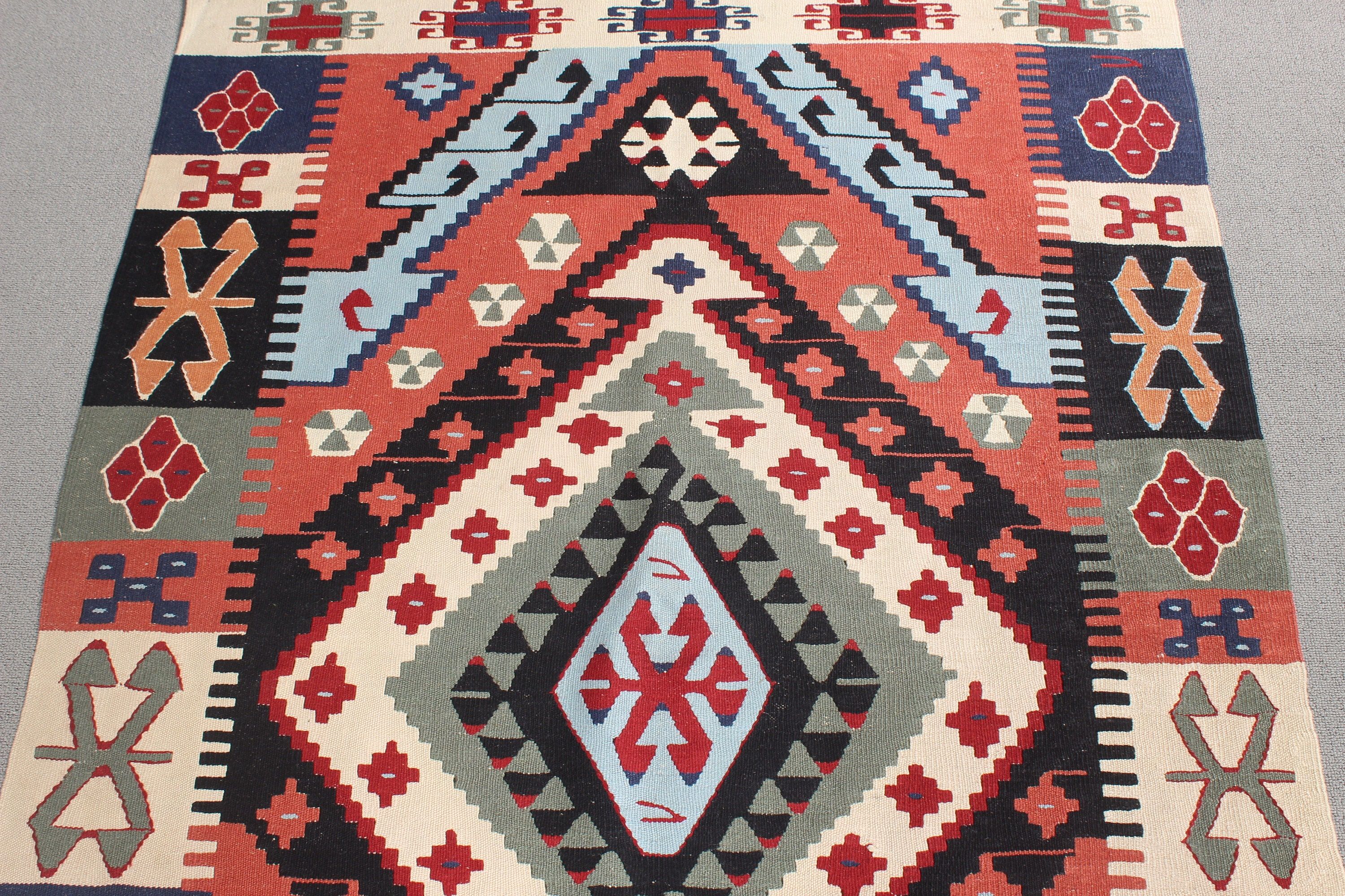 Düz Dokuma Halılar, Gökkuşağı Nötr Halı, Yatak Odası Halısı, Fas Halıları, Türk Halıları, Çocuk Halısı, 3,5x5,5 ft Aksan Halıları, Kilim, Vintage Halı