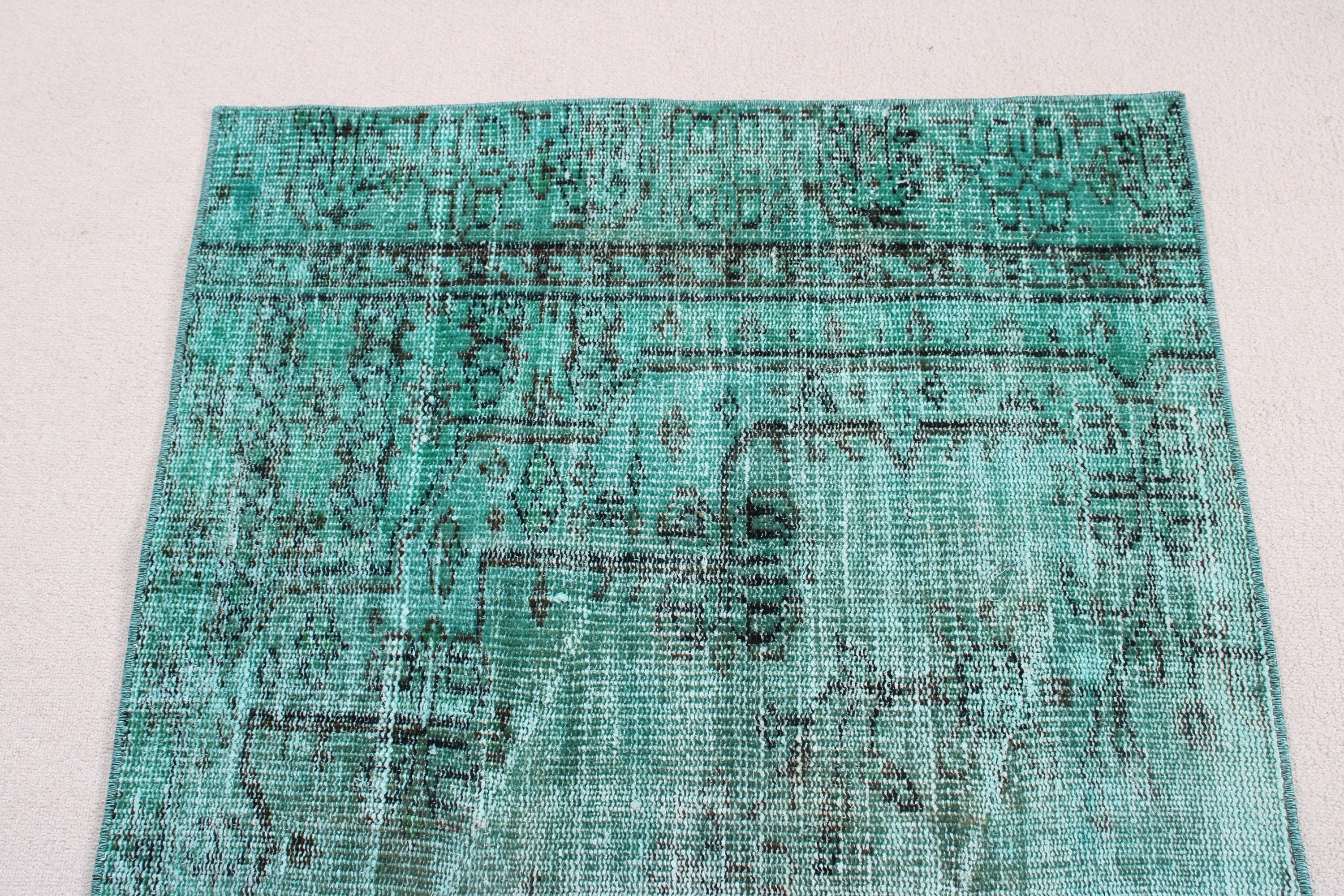 Entry Rugs, 3x5.3 ft Accent Rug, Oushak Rug, Rugs for Boho Accent, Antique Rug, Turkish Rugs, Green Oriental Rugs, Tribal Rug, Vintage Rug