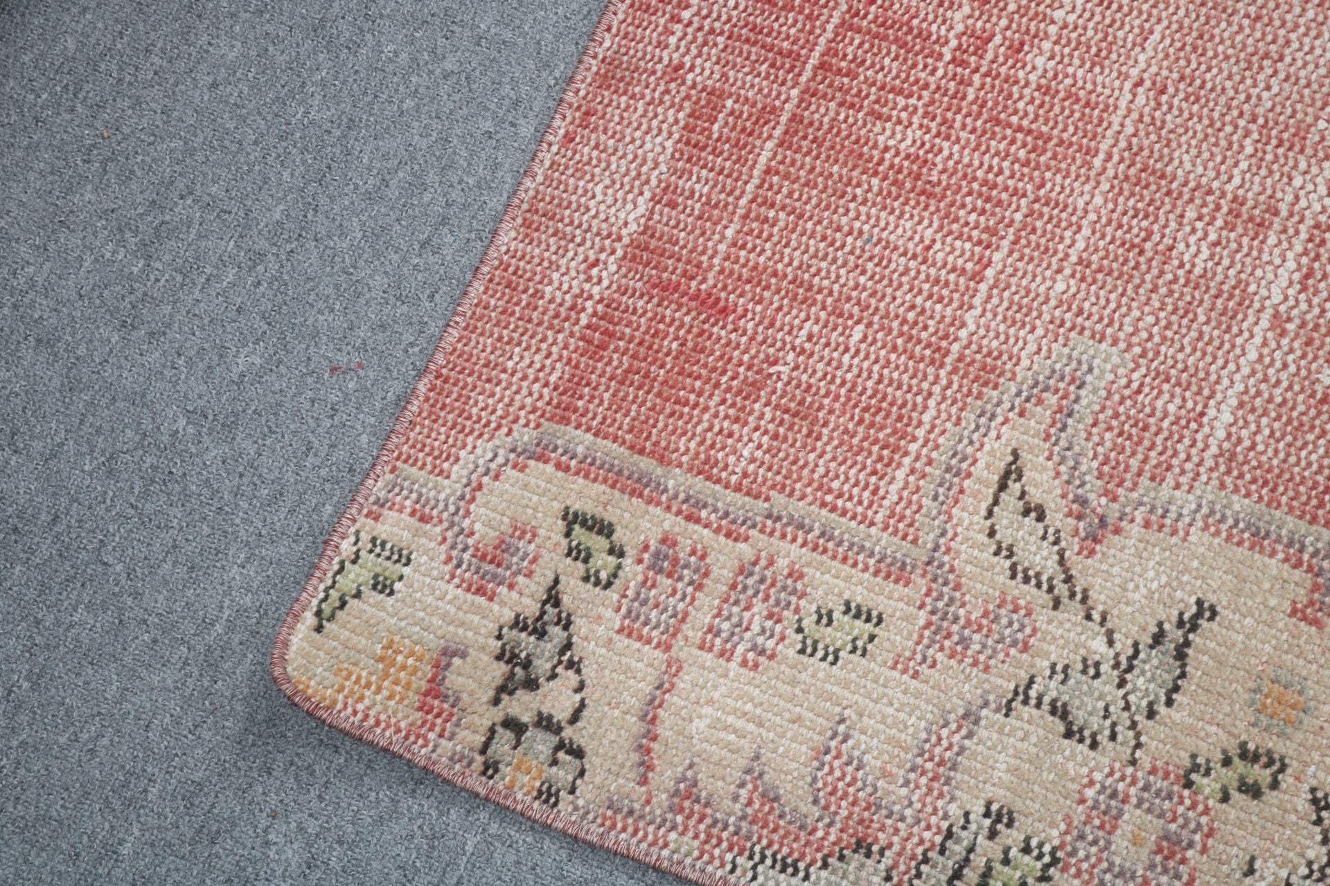 Entry Rug, Small Boho Rugs, Orange Luxury Rug, 2x3.6 ft Small Rugs, Turkish Rugs, Floor Rugs, Vintage Rug, Rugs for Nursery, Kitchen Rug