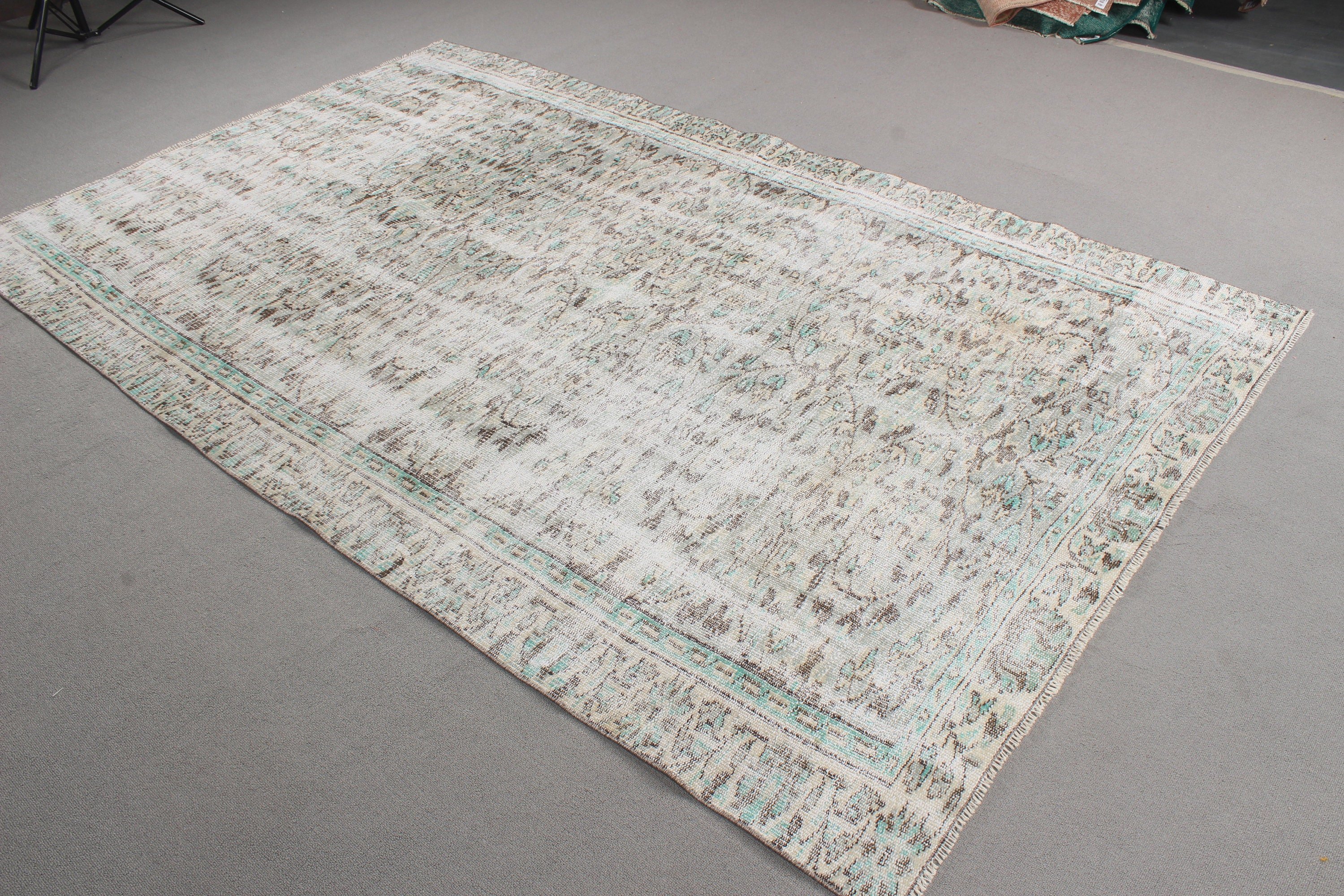 Large Oushak Rug, Oriental Rugs, Vintage Rugs, Boho Rug, Turkish Rugs, Green Cool Rugs, Moroccan Rugs, 5.5x8.8 ft Large Rugs, Bedroom Rug