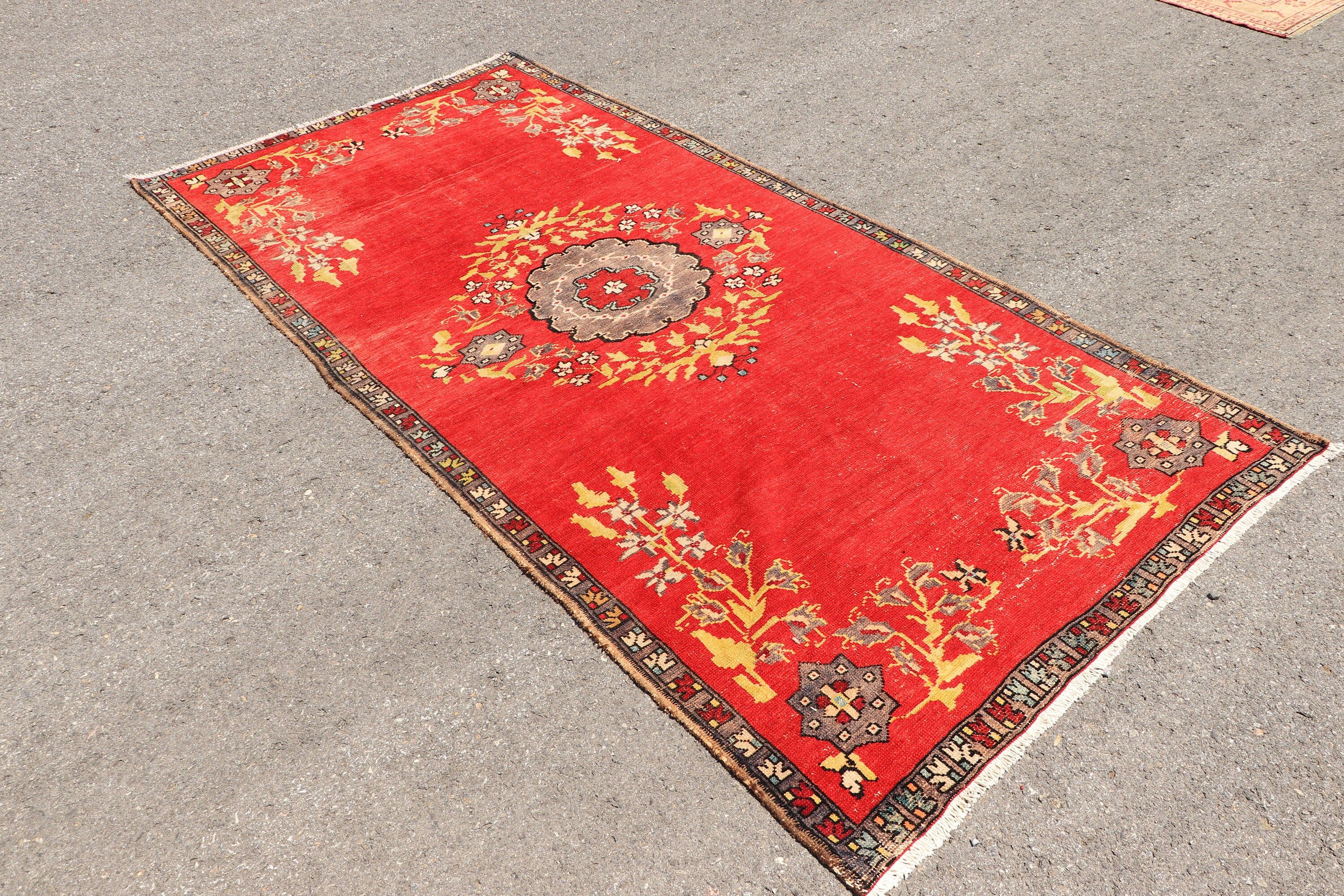 Salon Rugs, Rugs for Salon, Red Oushak Rugs, 4.5x9.2 ft Large Rug, Turkish Rug, Floor Rugs, Living Room Rug, Bedroom Rug, Vintage Rug