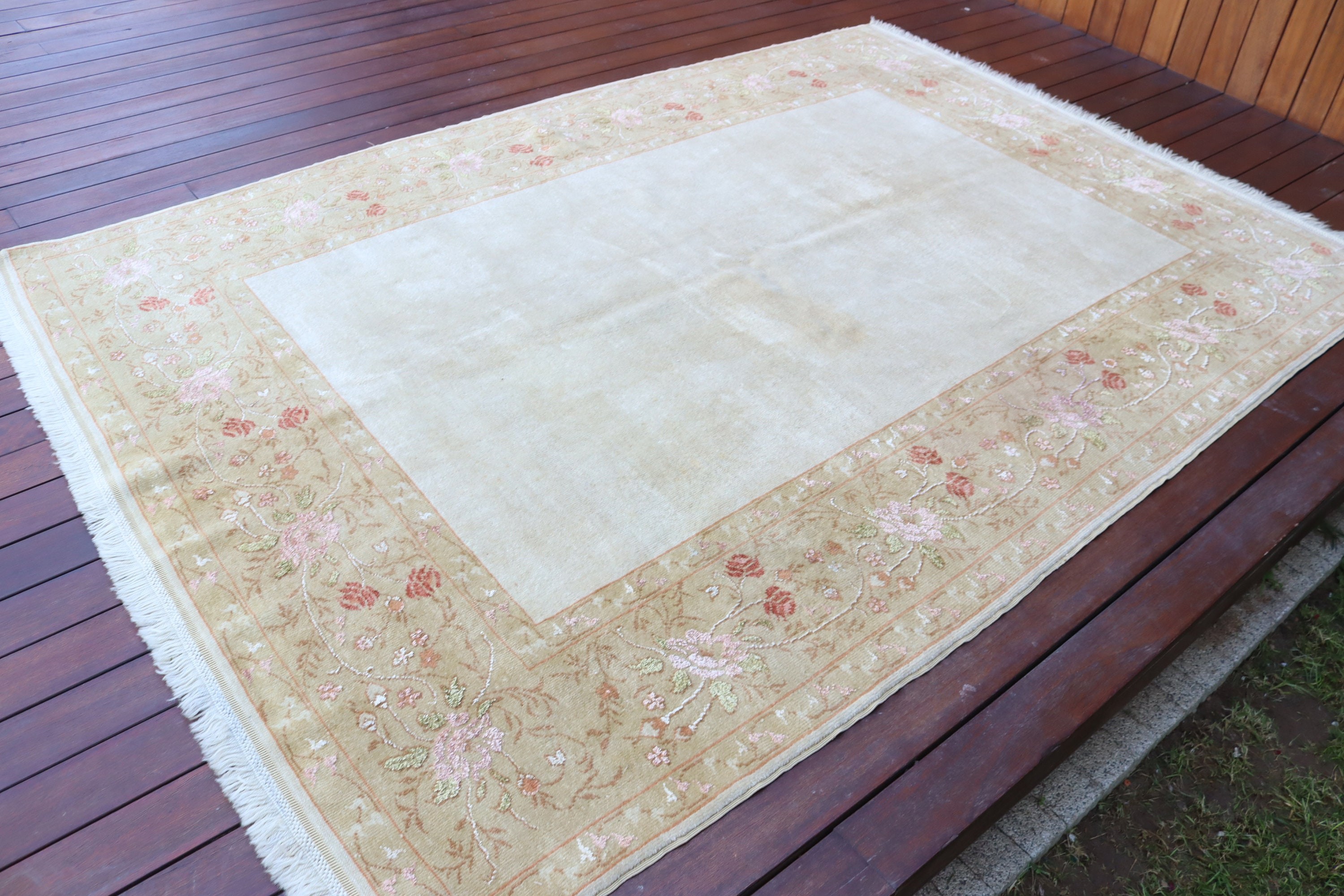 Vintage Rug, Living Room Rug, 5.3x7.6 ft Large Rug, Turkish Rug, Neutral Rug, Dining Room Rug, Modern Rug, Beige Statement Rug, Exotic Rug