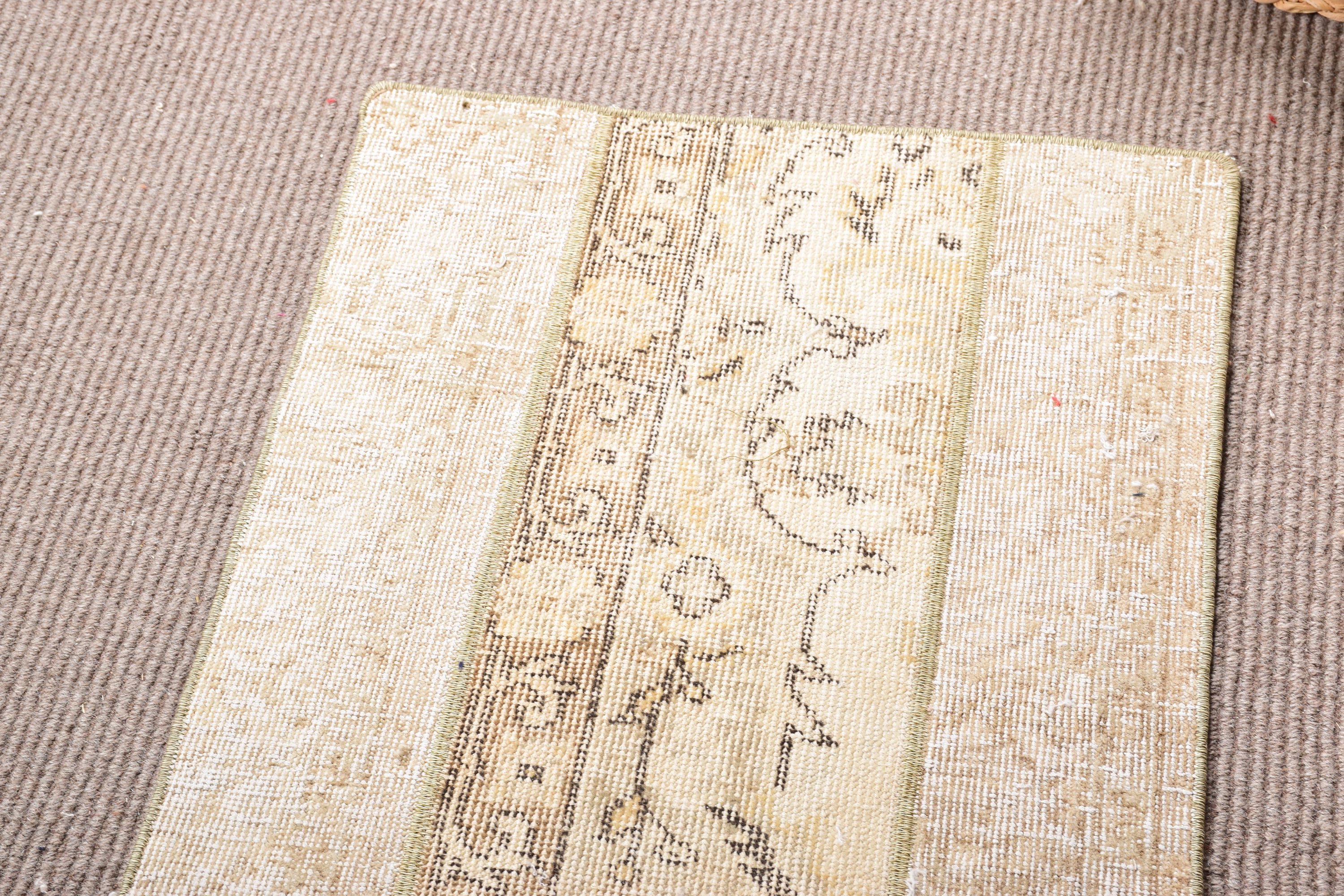 Rugs for Nursery, 1.7x2.6 ft Small Rug, Kitchen Rug, Beige Floor Rugs, Bathroom Rug, Muted Rug, Vintage Rug, Turkish Rug, Bedroom Rug