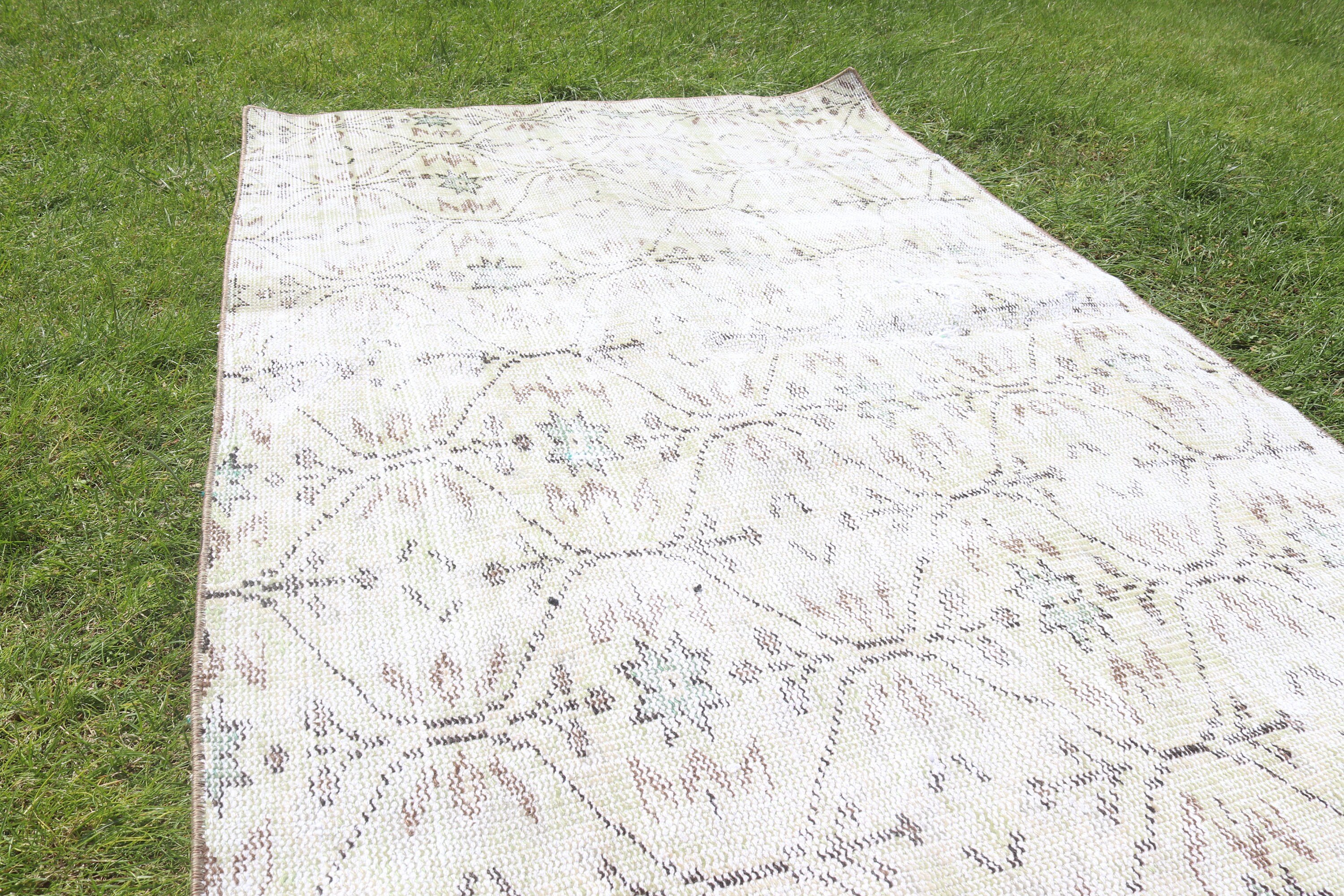 Vintage Accent Halı, Bej Boho Halı, Vintage Halı, Yatak Odası Halıları, Türk Halıları, Açıklama Halıları, 3.3x5.6 ft Accent Halıları, El Dokuma Halıları