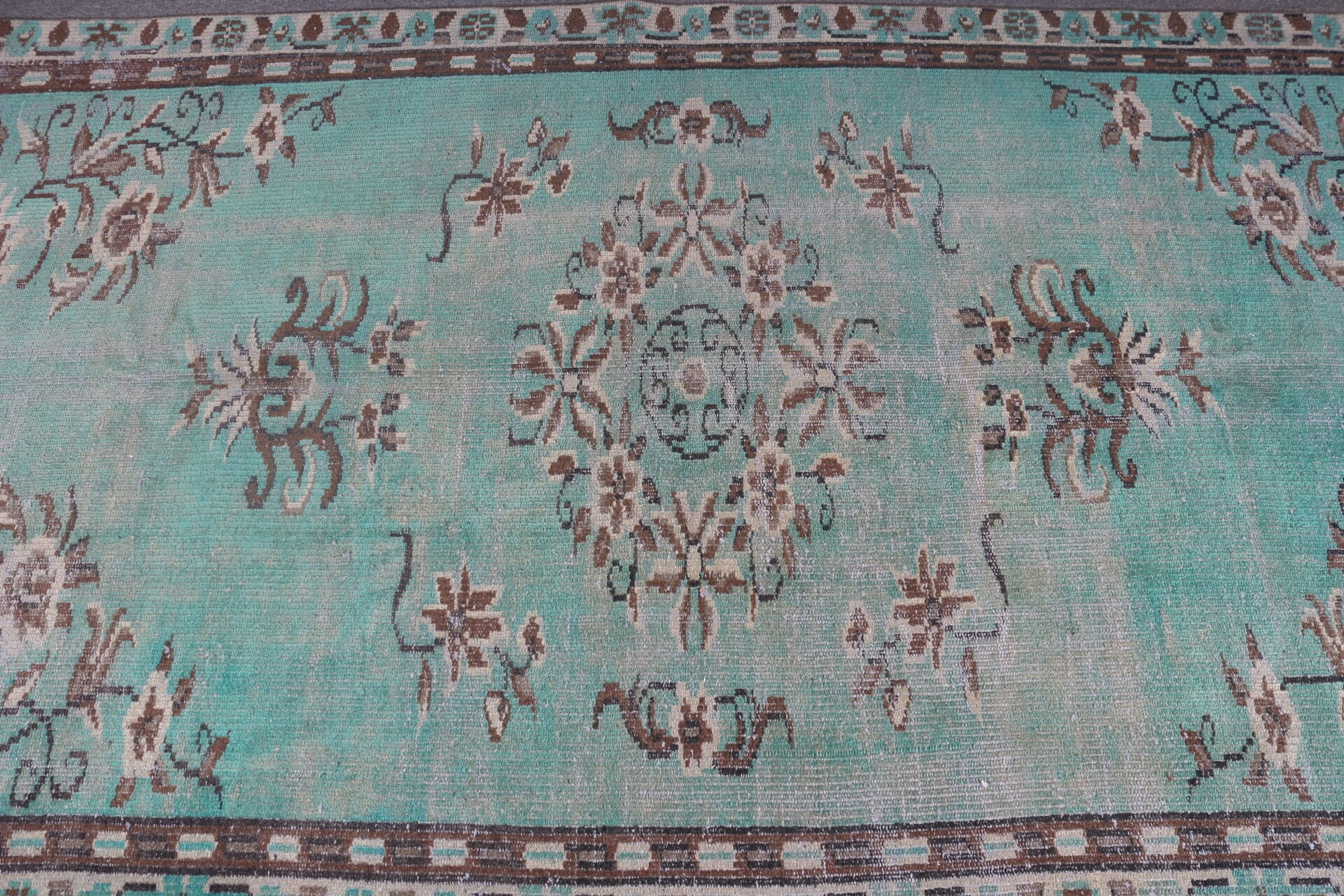 Anadolu Halıları, Yeşil Doğu Halısı, İç Mekan Halısı, Soluk Halılar, Fas Halısı, Oturma Odası Halısı, Vintage Halı, 4,4x7,5 ft Alan Halısı, Türk Halıları